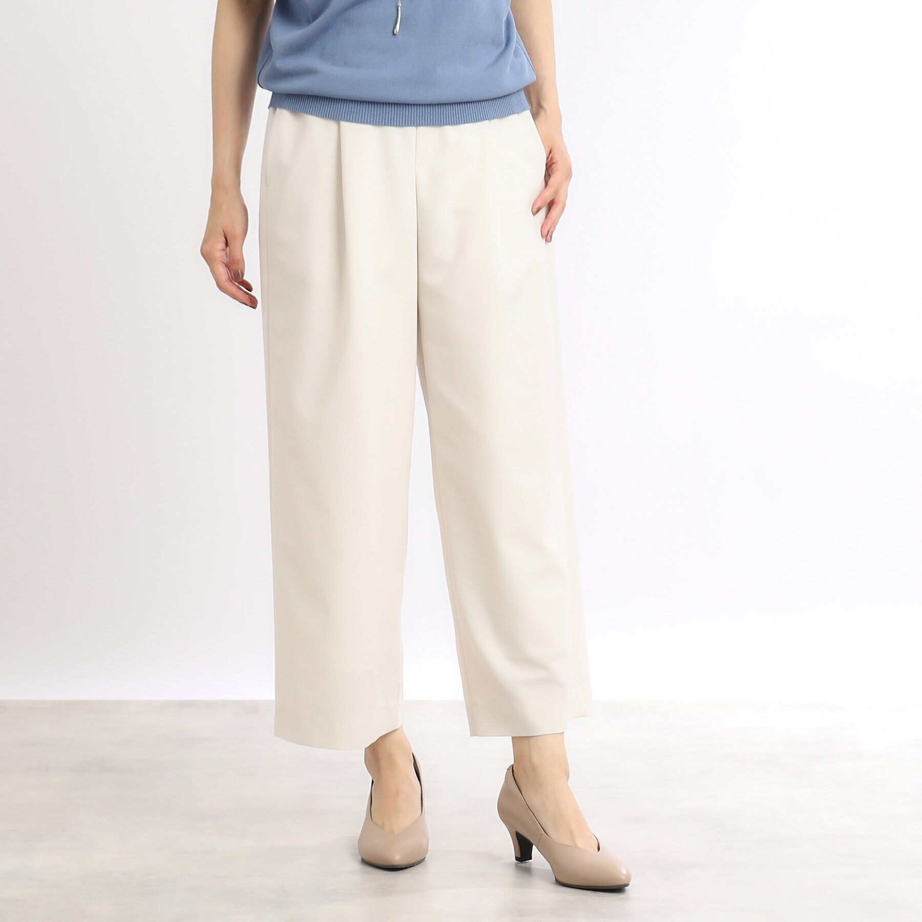 Reflect「【SALE／接触冷感／マシンウォッシュ可／ウエスト総ゴム】フルレングスワイドパンツ」|その他|ライトベージュ(05