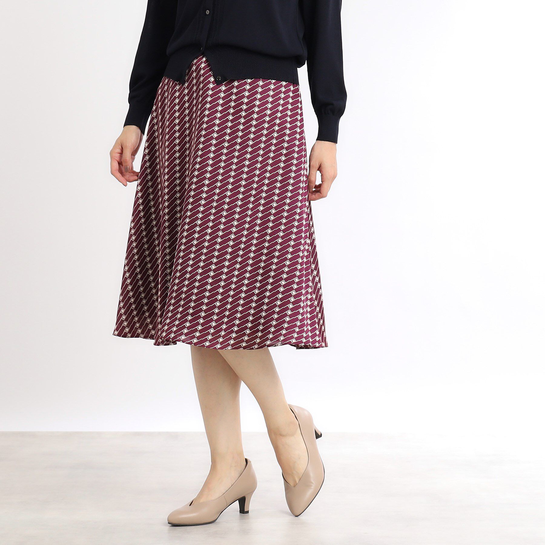 Reflect「【WEB限定カラーあり／マシンウォッシュ可／セットアップ可能】プリントフレアスカート」|スカート|