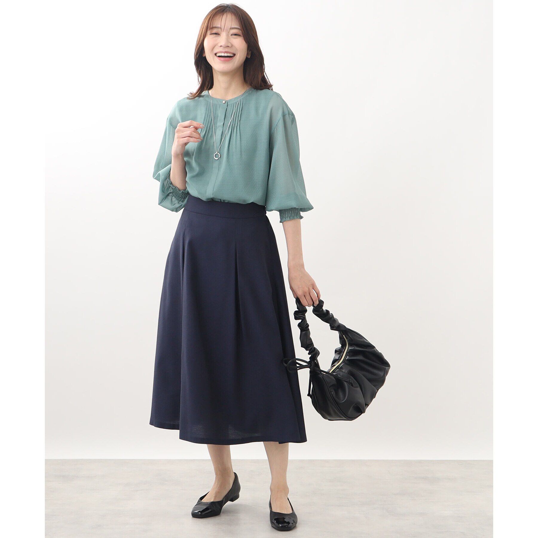 Reflect「【手洗い可】シャンブレーカラースカート」|スカート|