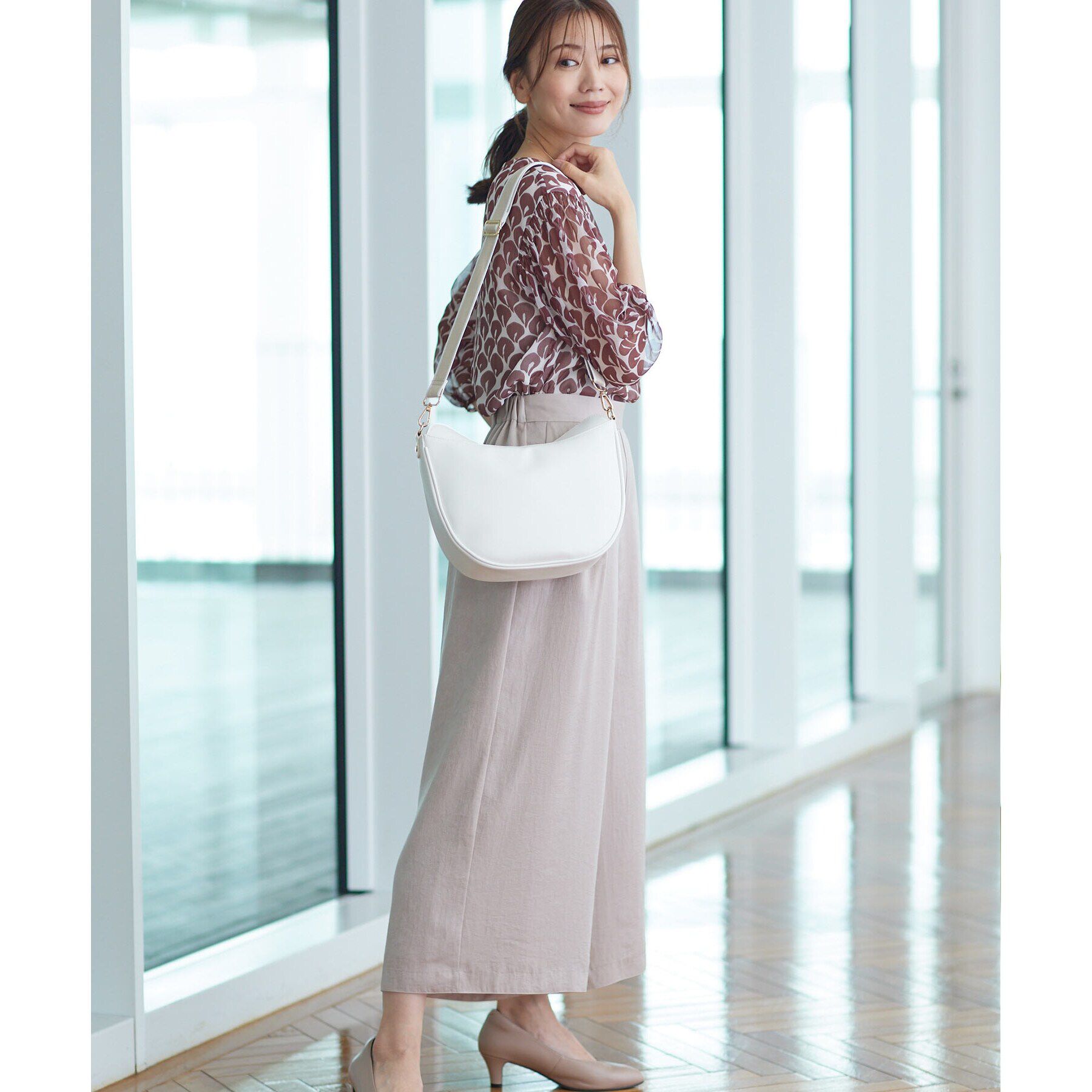 Reflect「【マシンウォッシュ】華やかプリントブラウス」|シャツ・ブラウス|