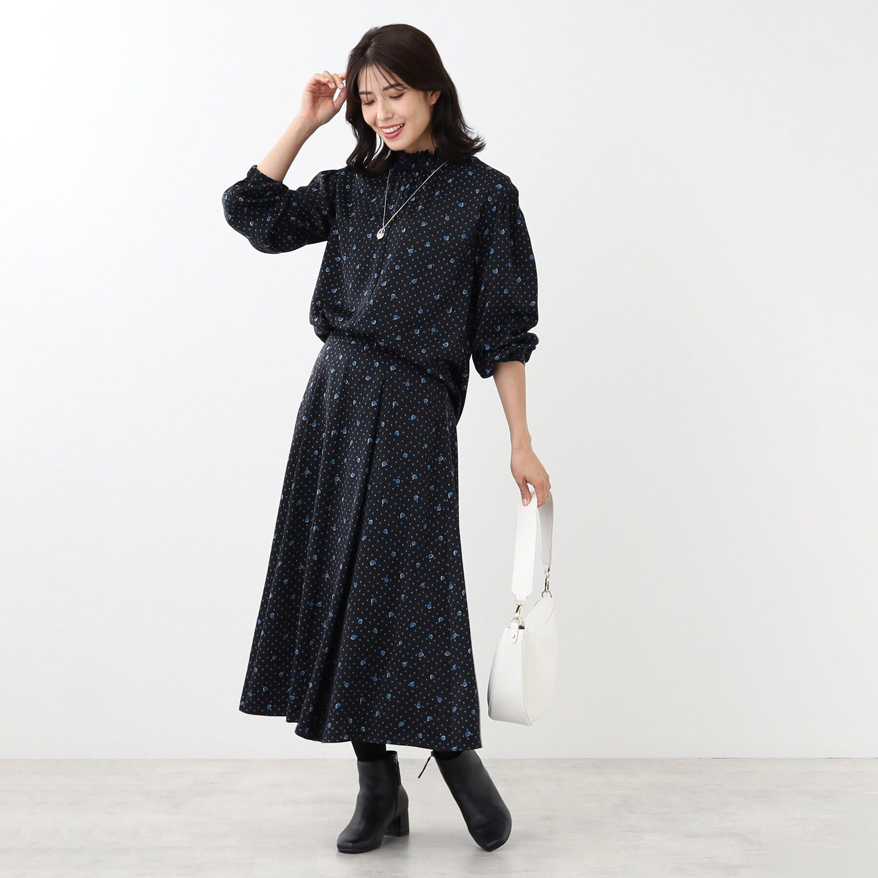 Reflect「【マシンウォッシュ可／セットアップ可】マーブルドットスカート」|スカート|