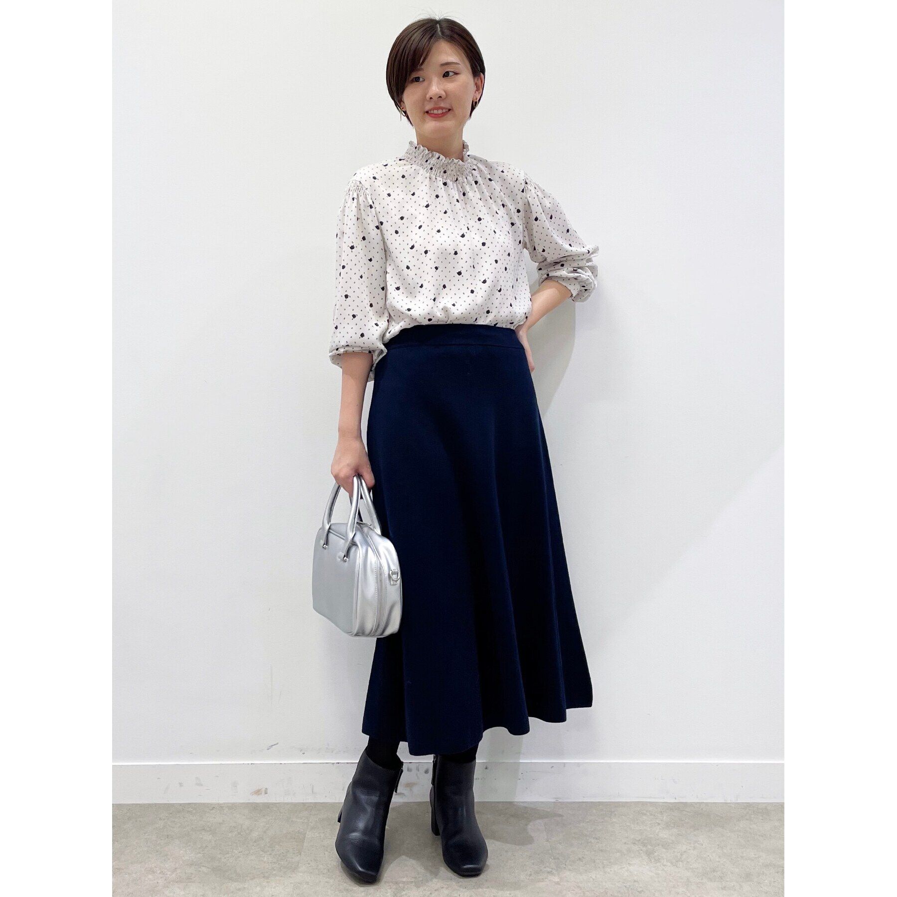 Reflect「【マシンウォッシュ可／セットアップ可】マーブルドットブラウス」|シャツ・ブラウス|