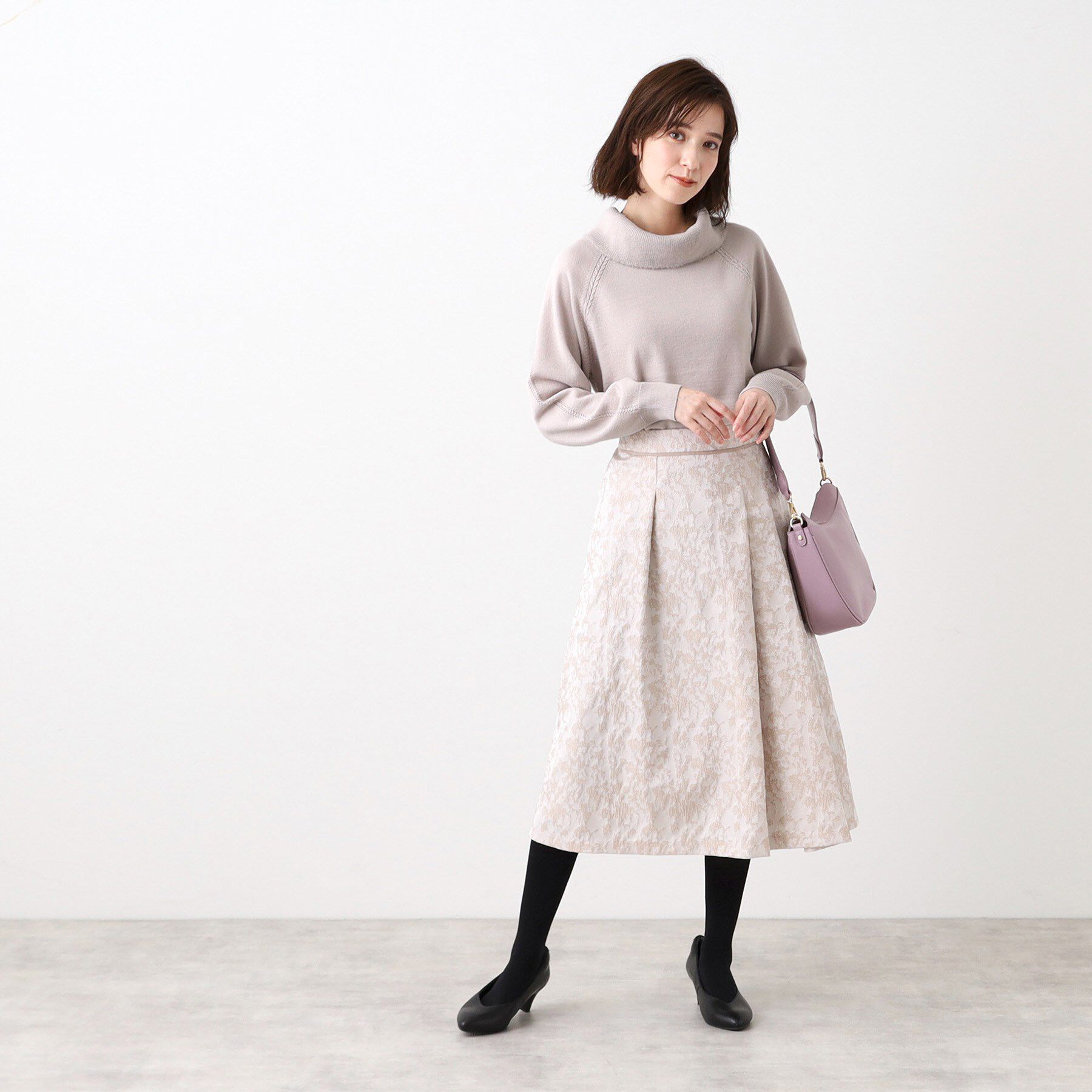 Reflect「【手洗い可】華やかオフタートルニット」|ニット・セーター|