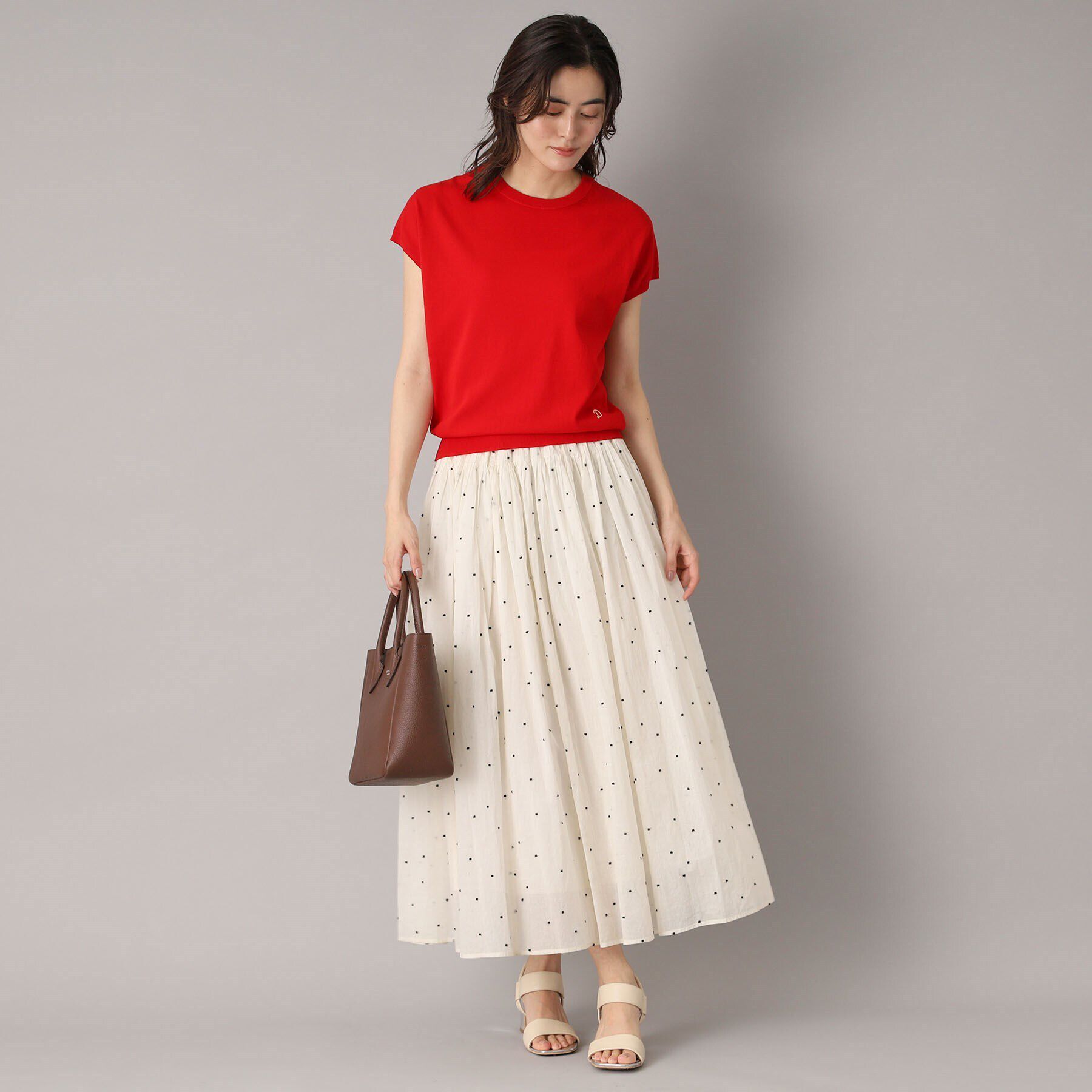 DRESSTERIOR「【定番/洗える】コットンシルク混フレンチスリーブニット」|ニット・セーター|