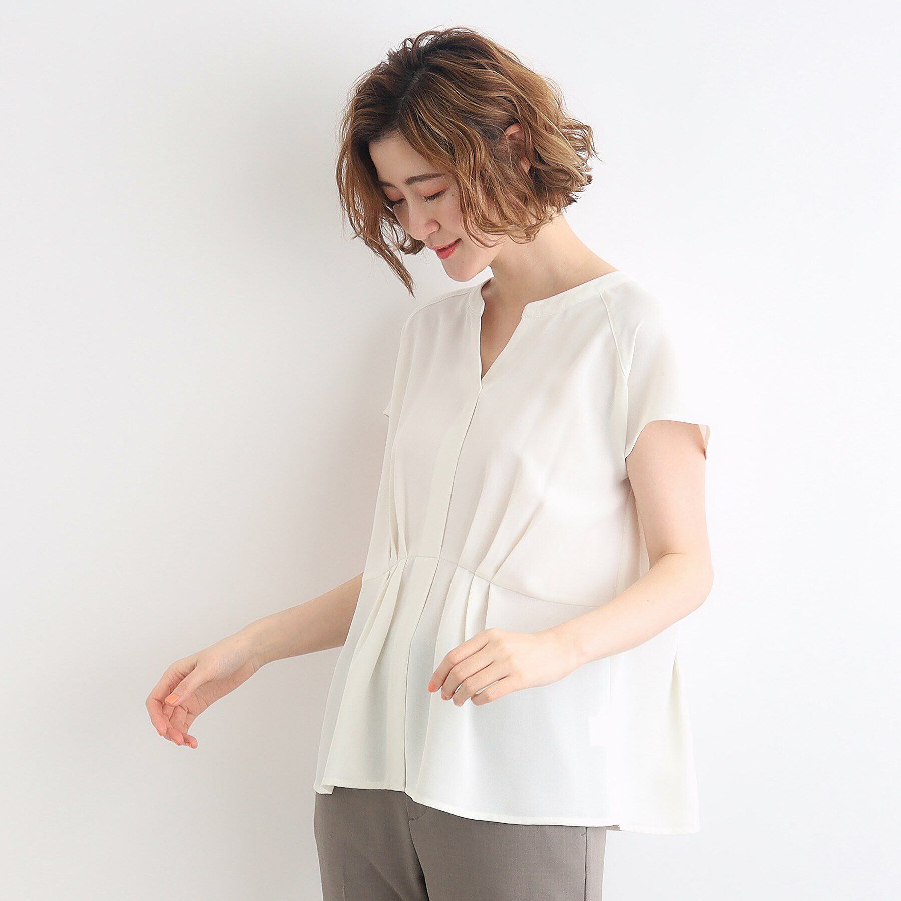 grove「スキッパーウエストタックペプラムブラウス」|シャツ・ブラウス|