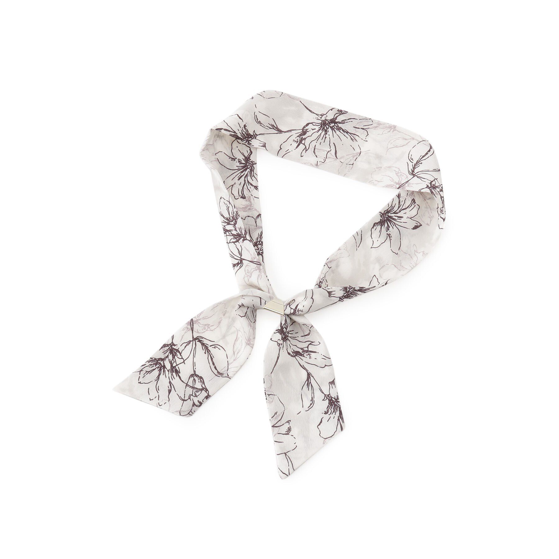 grove「線花柄ナロースカーフ」|バンダナ・スカーフ|ホワイト(001)