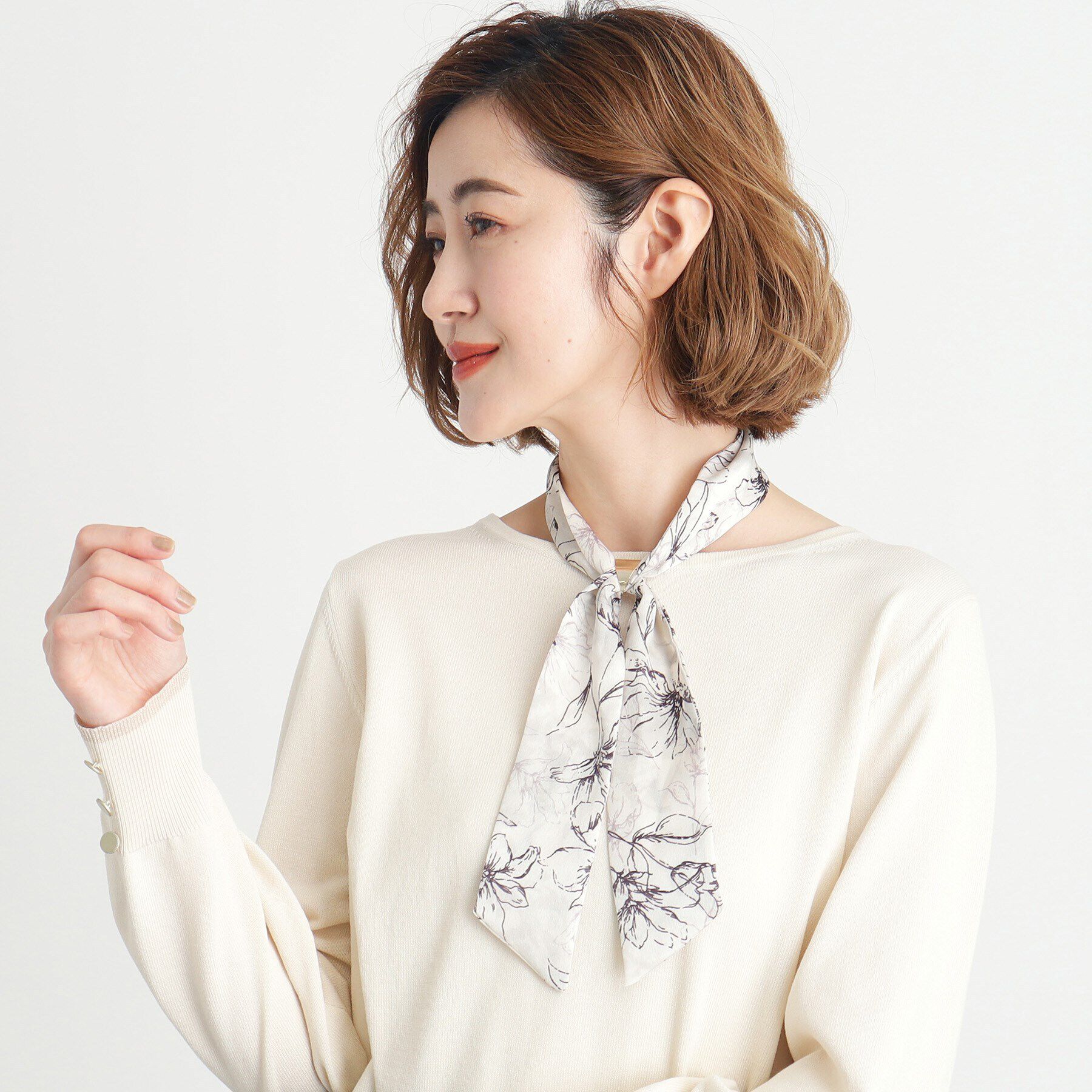 grove「線花柄ナロースカーフ」|バンダナ・スカーフ|