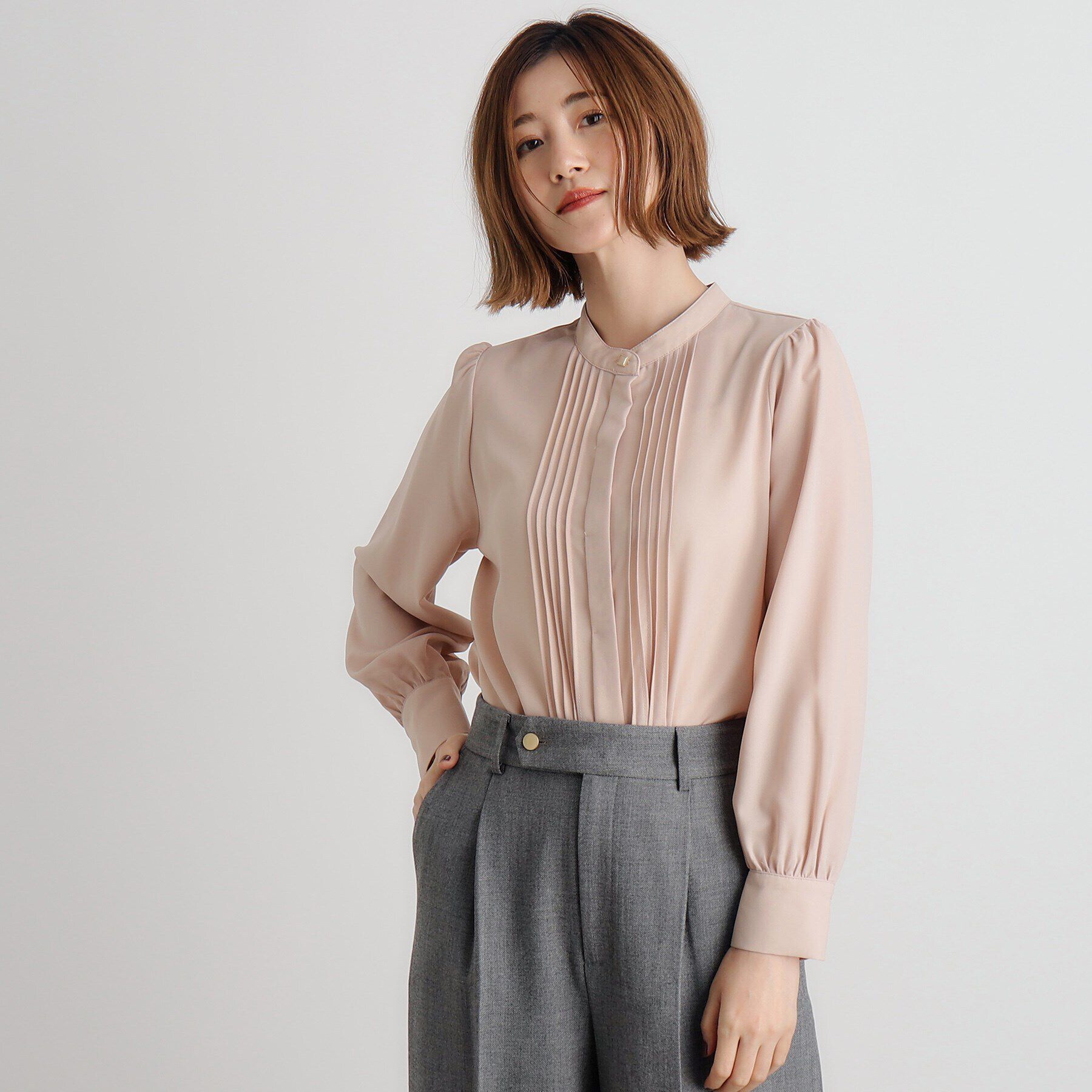 grove「ピンタックギャザースリーブブラウス」|シャツ・ブラウス|