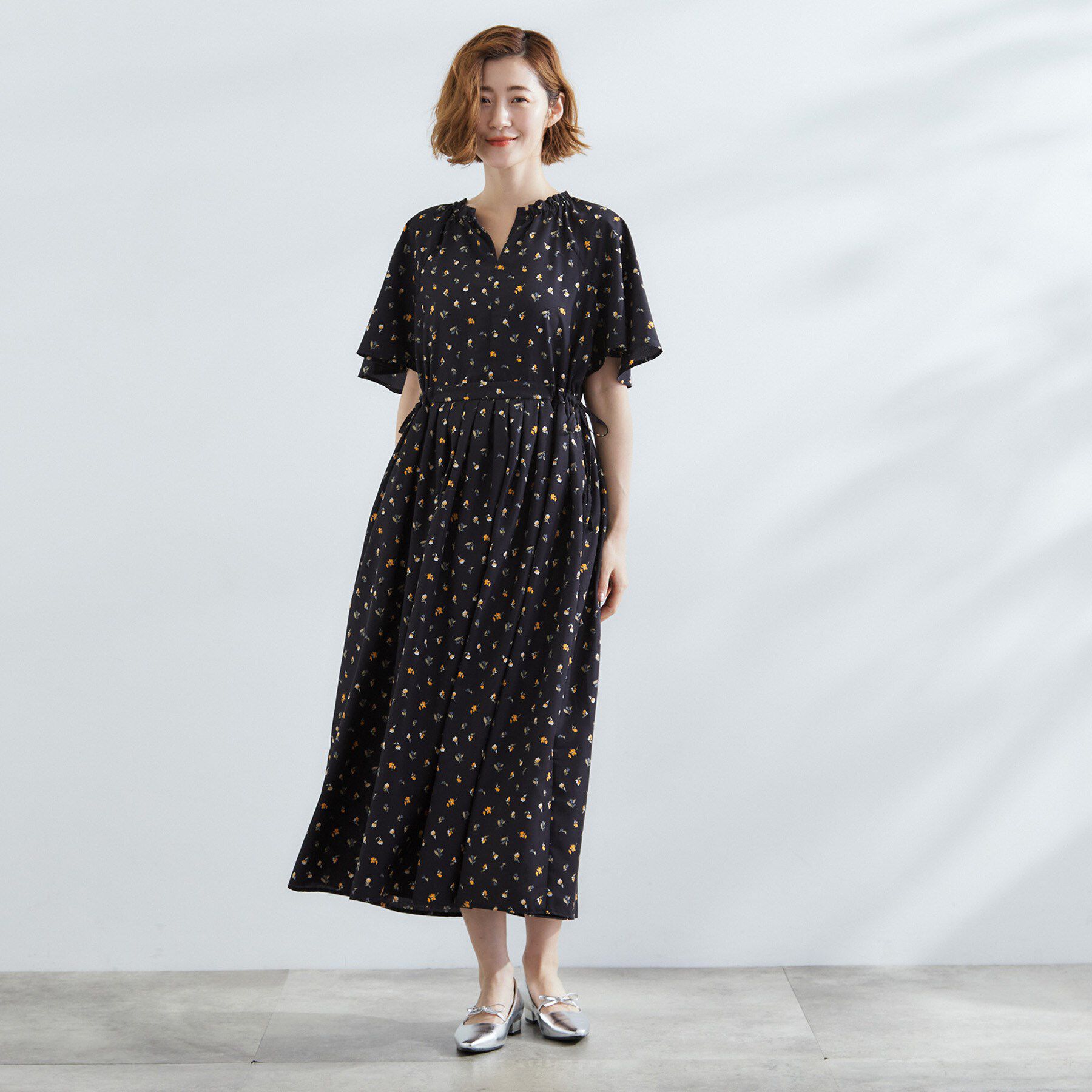 grove「【晴れの日も雨の日も】撥水エアリーフレアスリーブワンピース」|ワンピース|