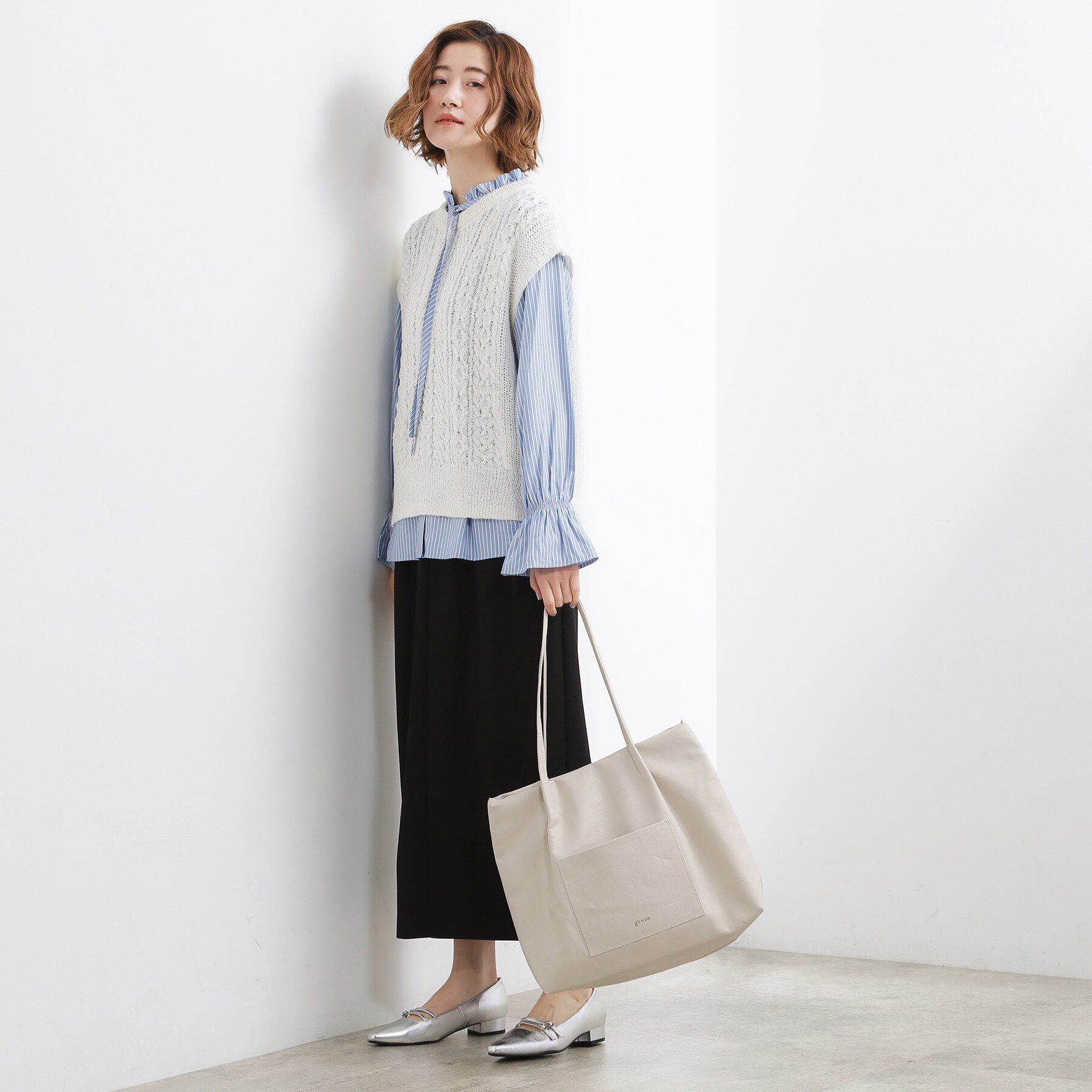 grove「【A4】タックポケ3層トート」|トートバッグ|