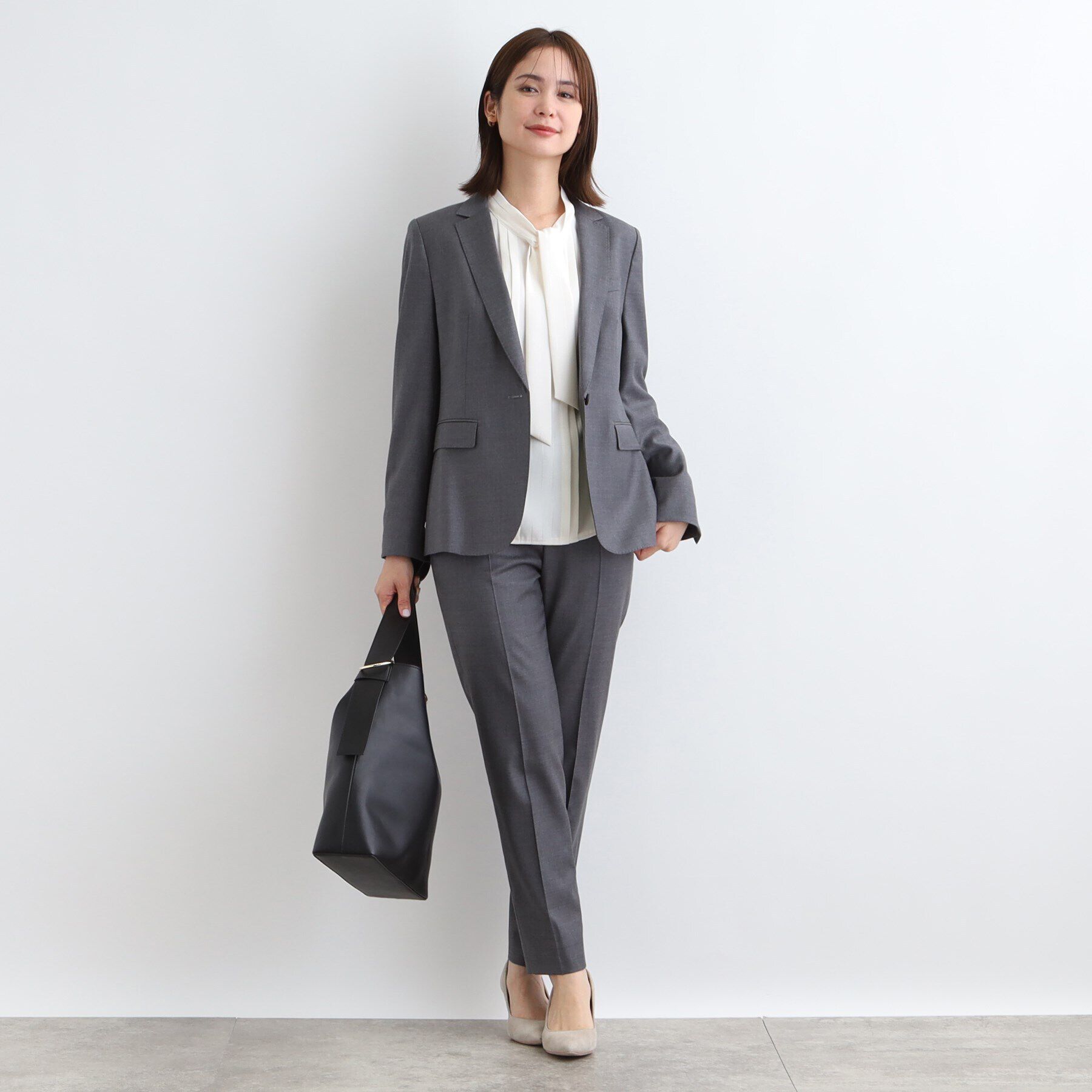 INDIVI「【洗える】シアーストライプ柄ボウタイブラウス」|シャツ・ブラウス|