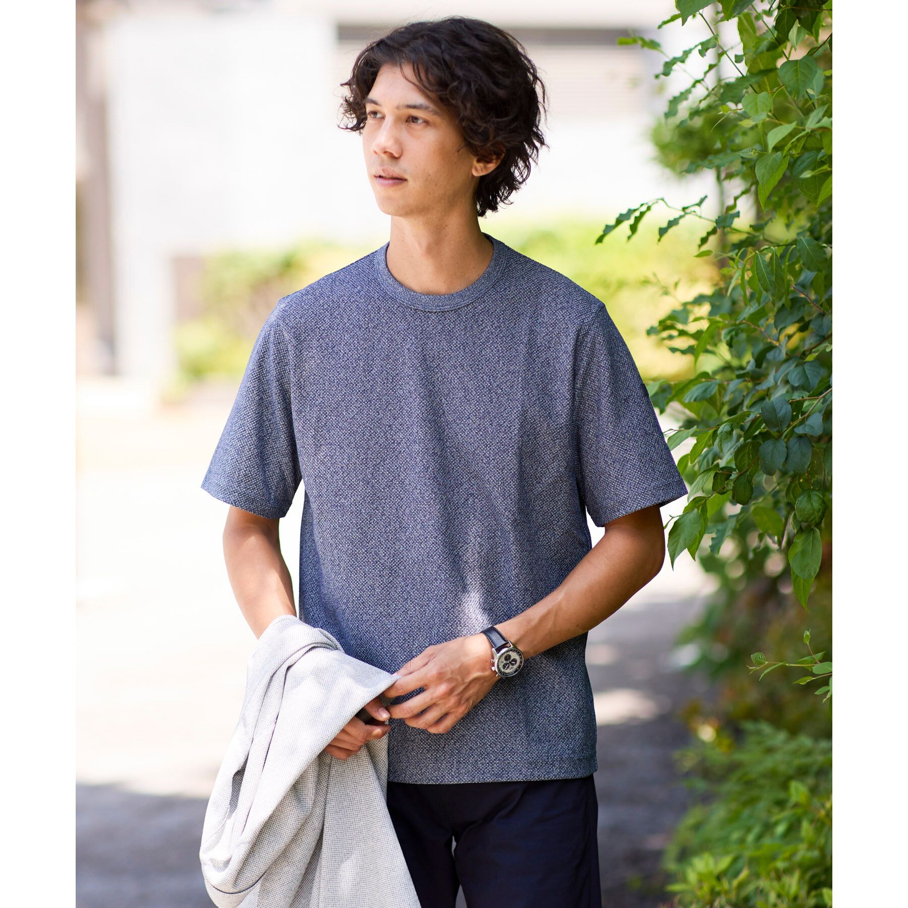 TAKEO KIKUCHI「【尾州織/Made in JAPAN】メランジ Tシャツ」|Tシャツ・カットソー|