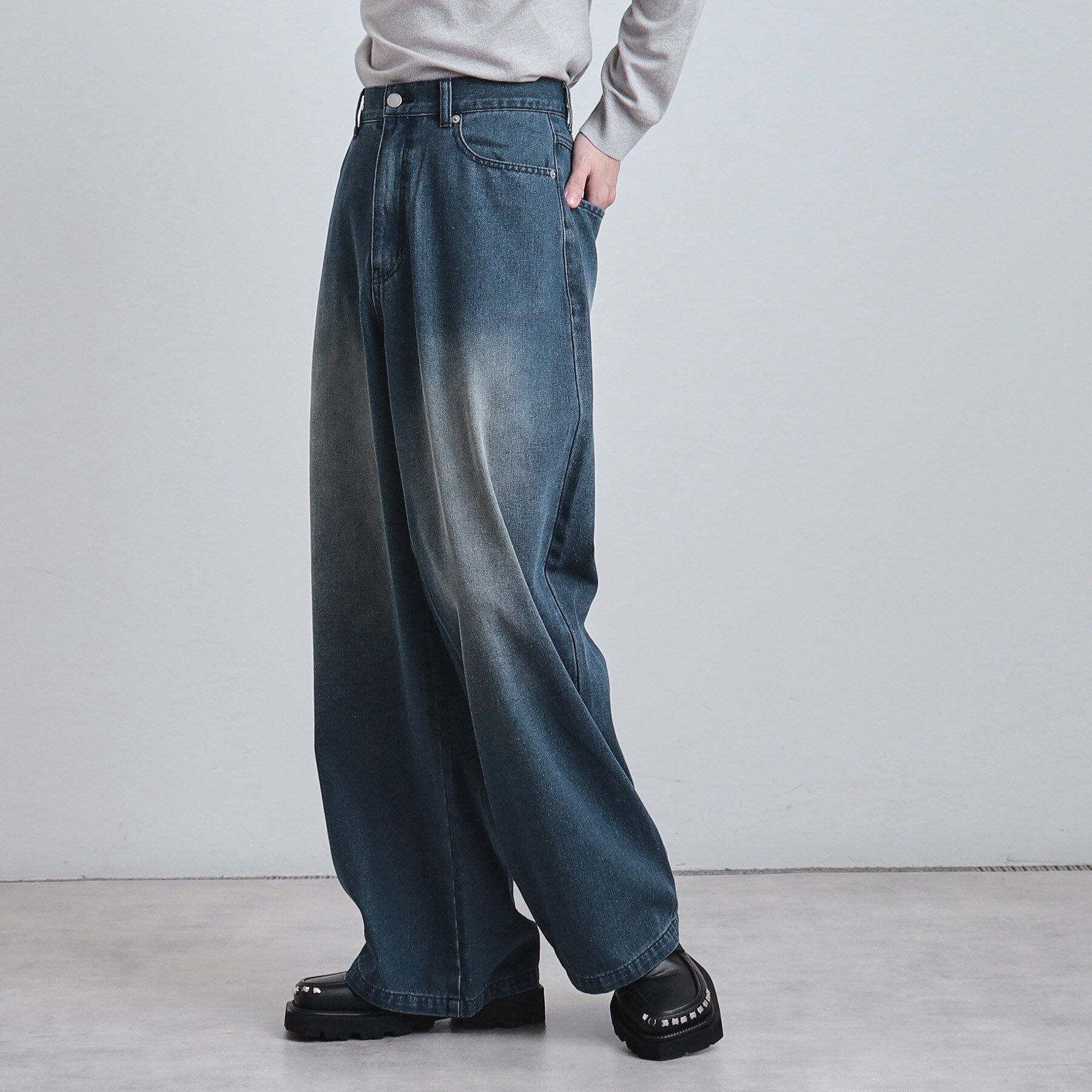 tk.TAKEO KIKUCHI「スーパーワイドバギーデニムパンツ」|デニム|