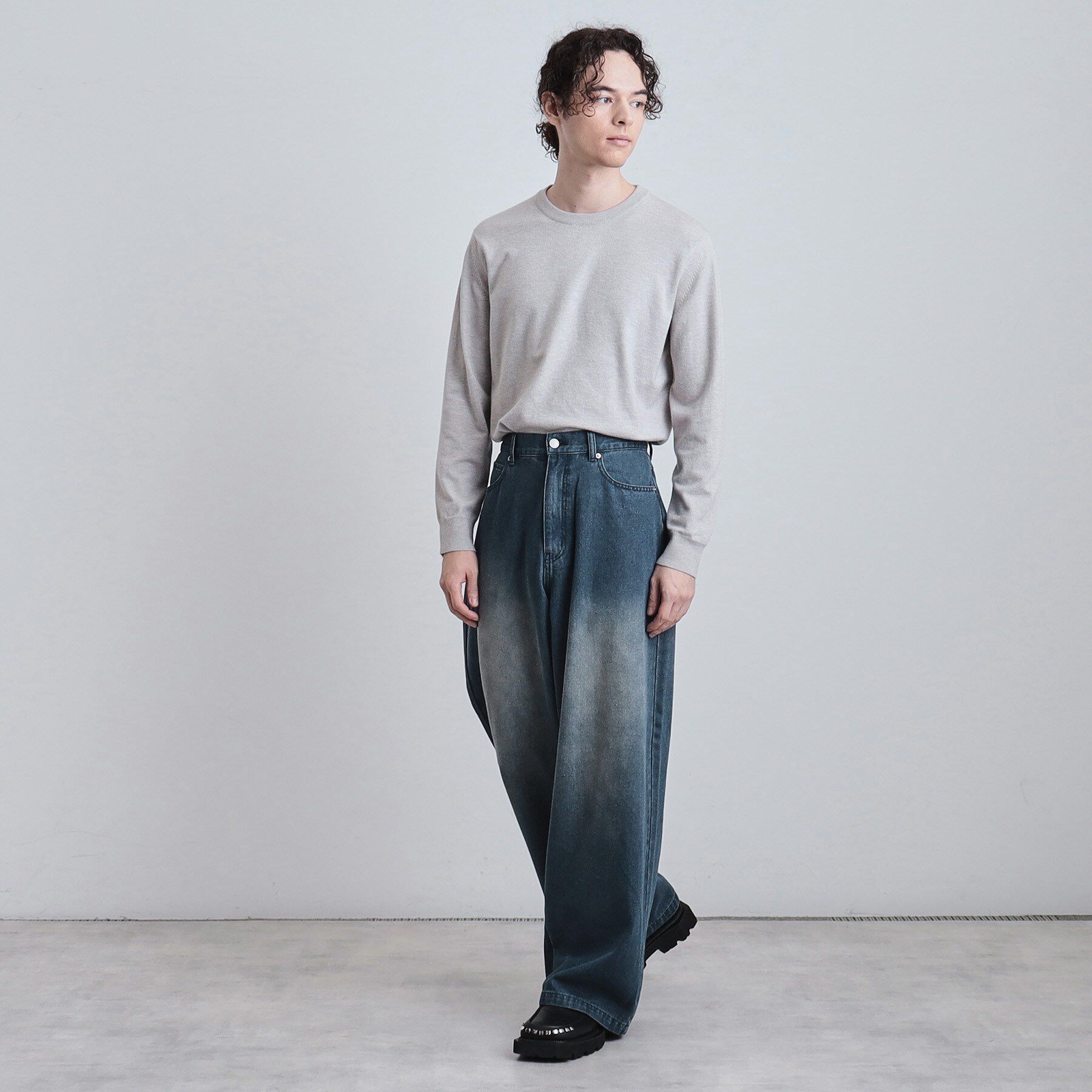 tk.TAKEO KIKUCHI「スーパーワイドバギーデニムパンツ」|デニム|
