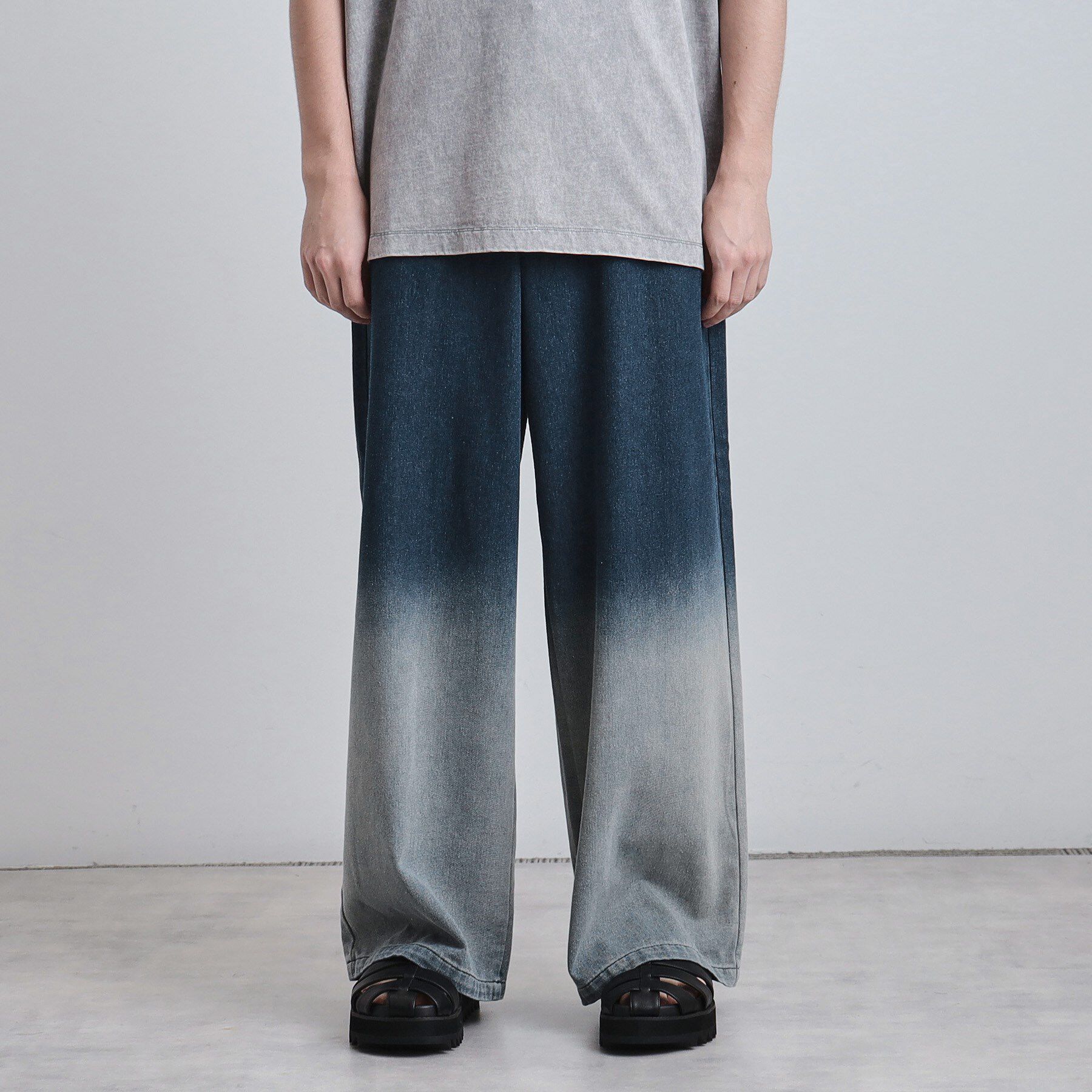 tk.TAKEO KIKUCHI「スーパーワイドバギーデニムパンツ」|デニム|ブルー(193)