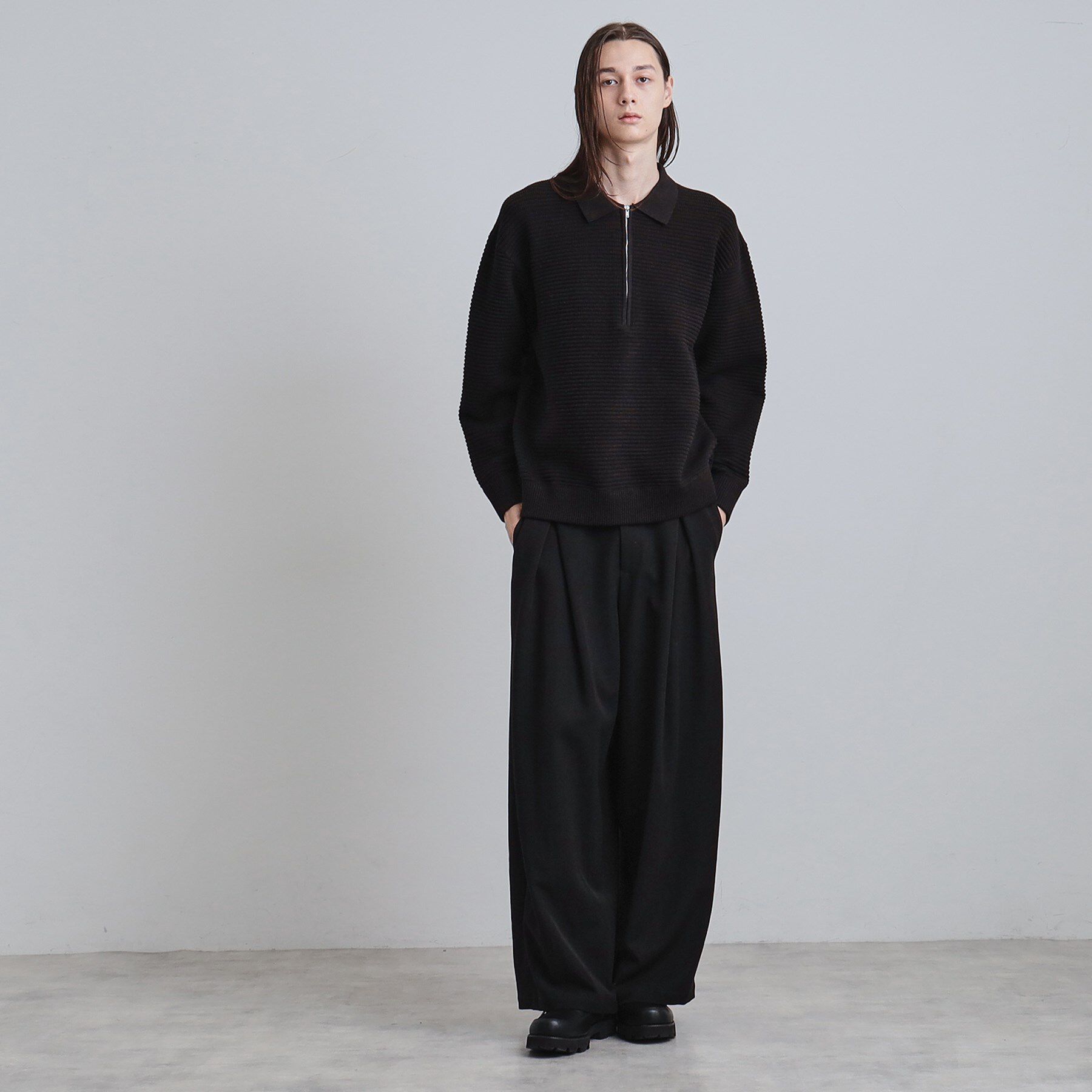 tk.TAKEO KIKUCHI「ハーフジップニットポロシャツ」|ニット・セーター|