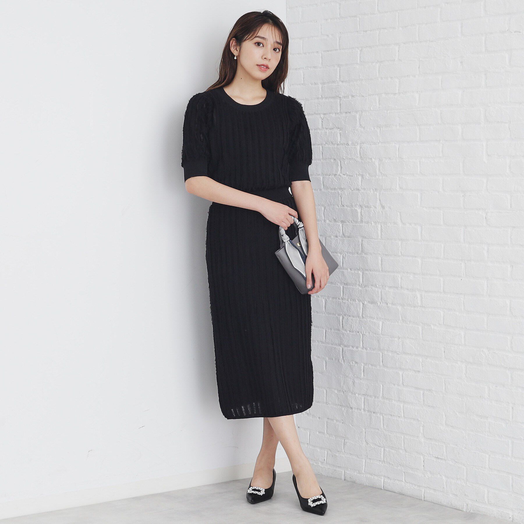 index「カットフリンジニットタイトスカート/セットアップ対応【洗濯機洗い可】」|スカート|