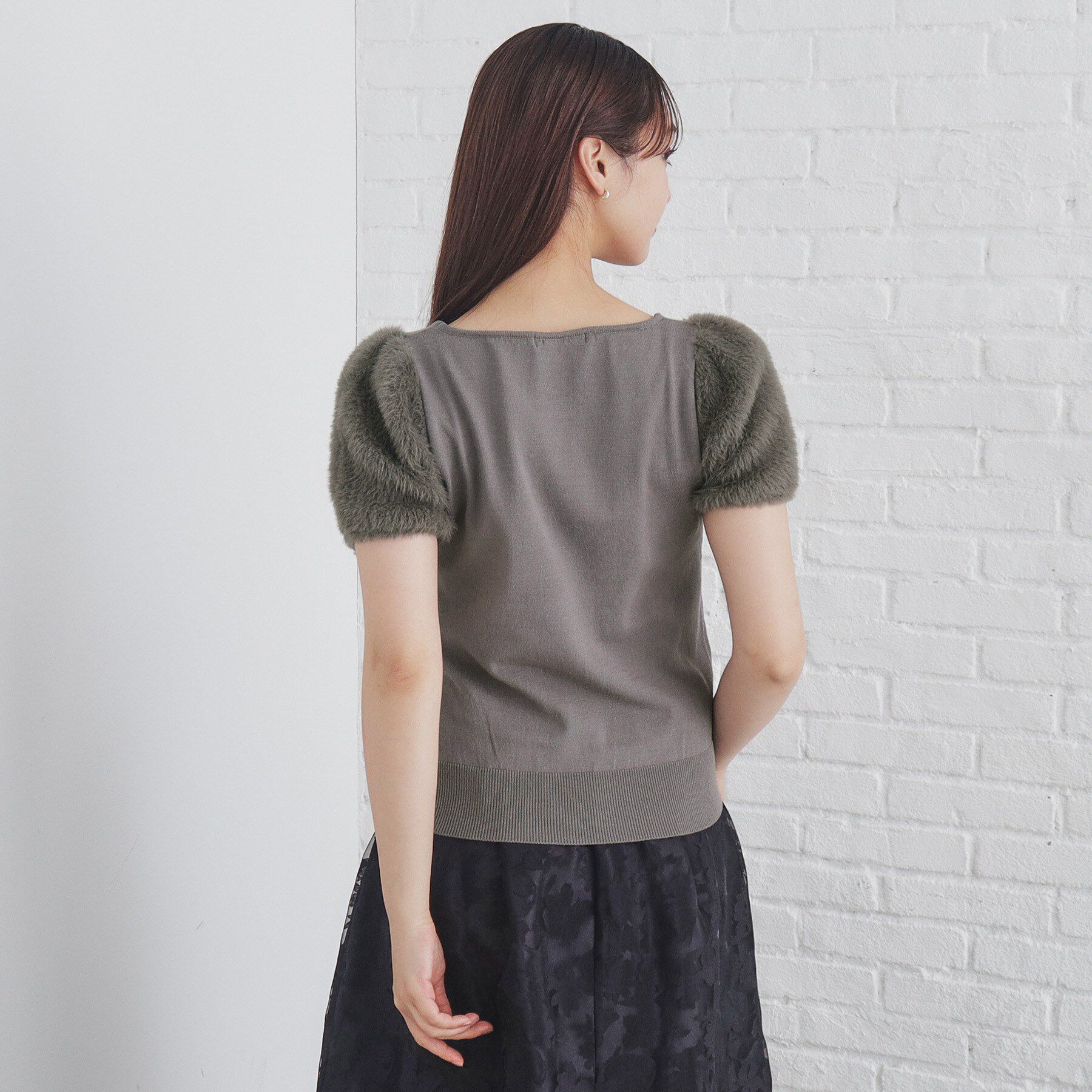 index「フェイクファースリーブニット【洗濯機可】」|ニット・セーター|