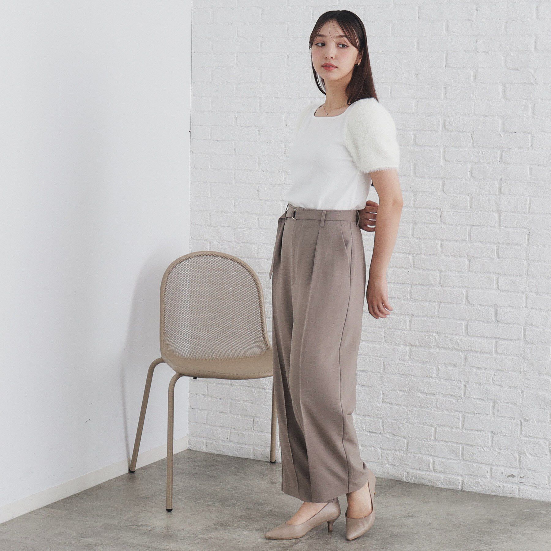 index「フェイクファースリーブニット【洗濯機可】」|ニット・セーター|