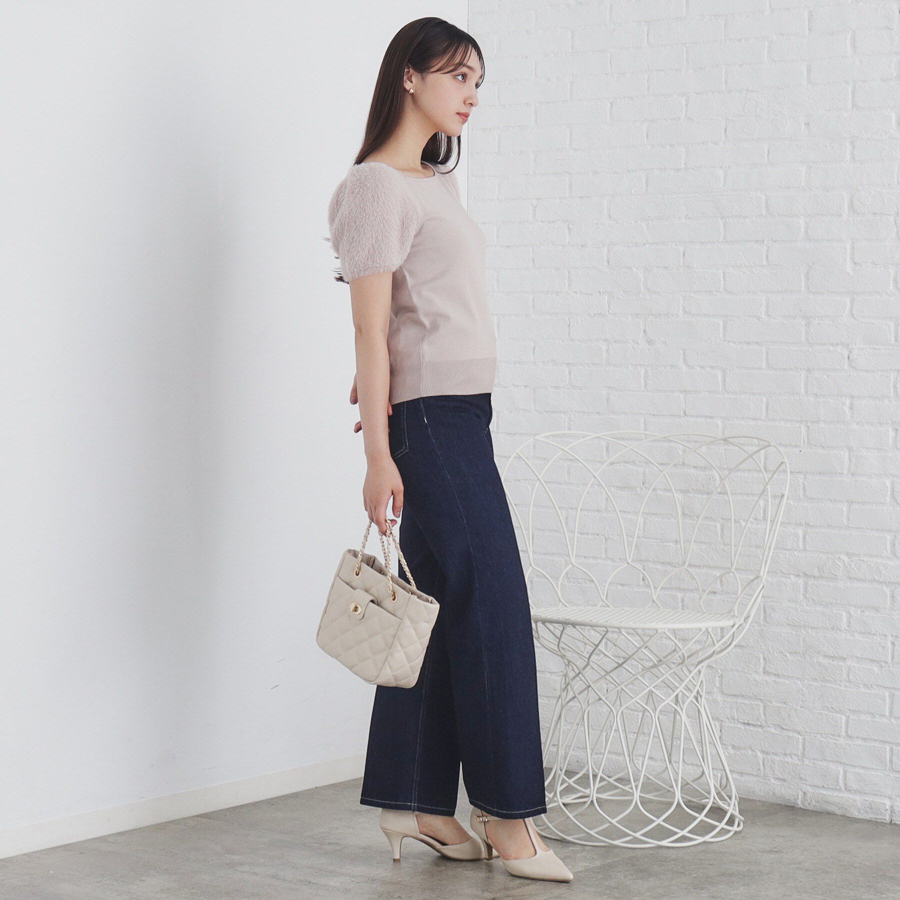 index「フェイクファースリーブニット【洗濯機可】」|ニット・セーター|