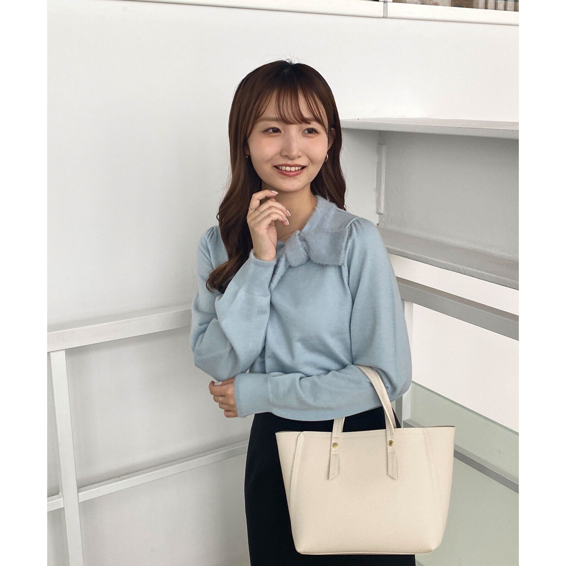 index「《6color/XS-LLsize》リボン取り外し2WAY フェザーリボンニット【洗濯機洗い可】」|ニット・セーター|