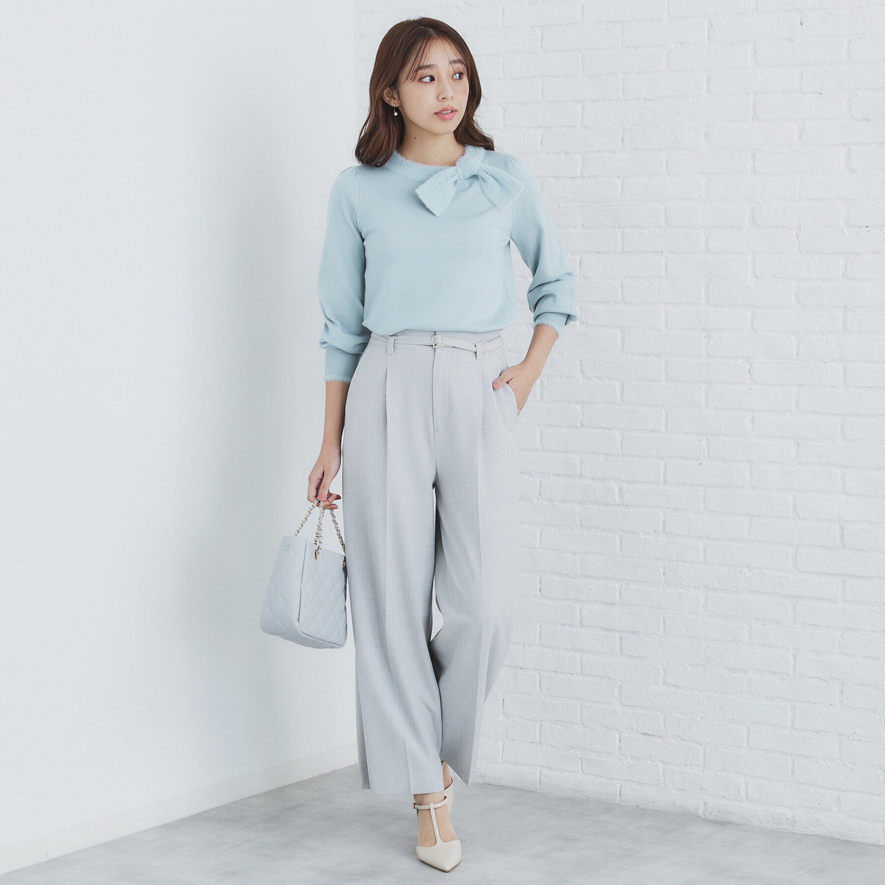 index「《6color/XS-LLsize》リボン取り外し2WAY フェザーリボンニット【洗濯機洗い可】」|ニット・セーター|