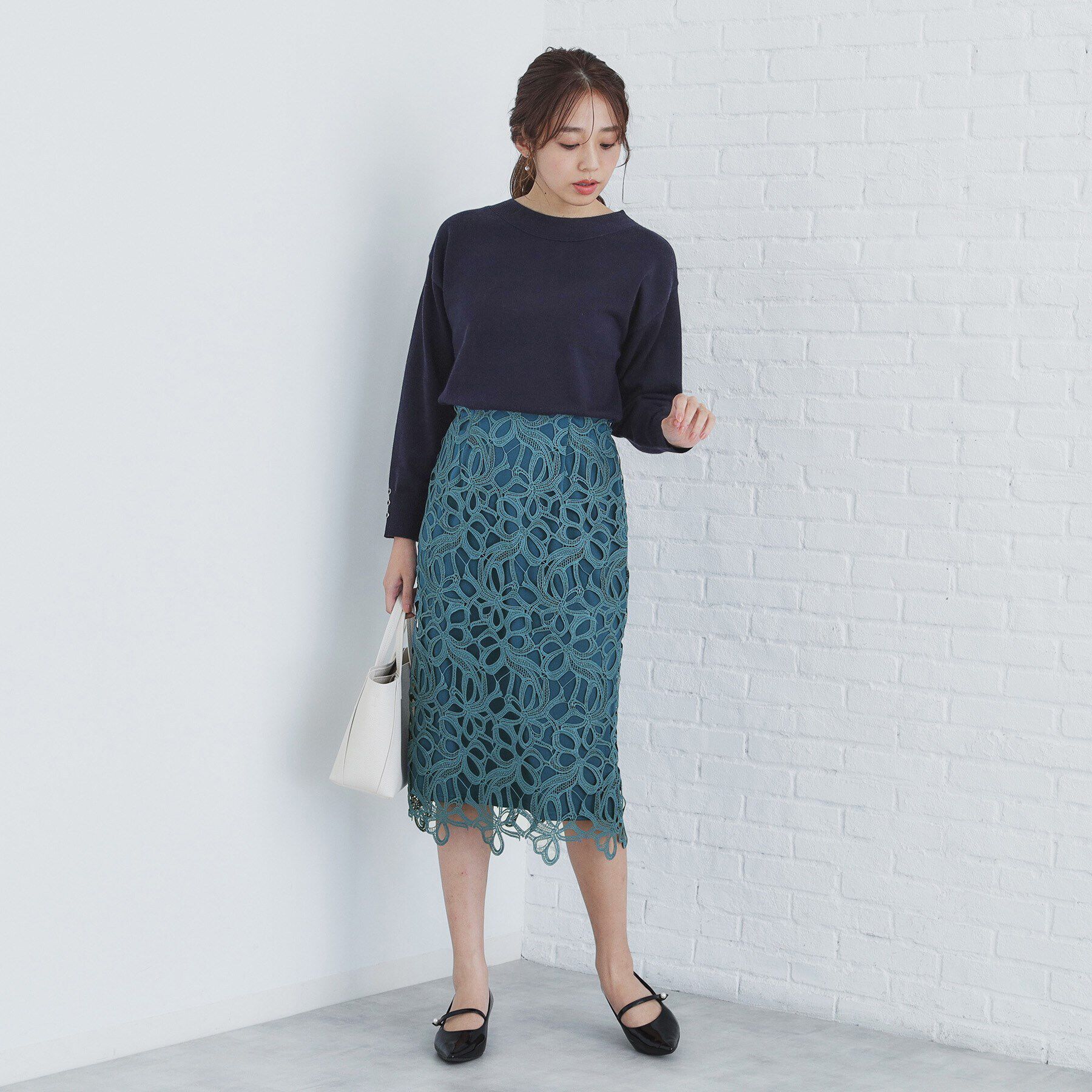 index「リボンレースタイトスカート【洗濯機洗い可】」|スカート|