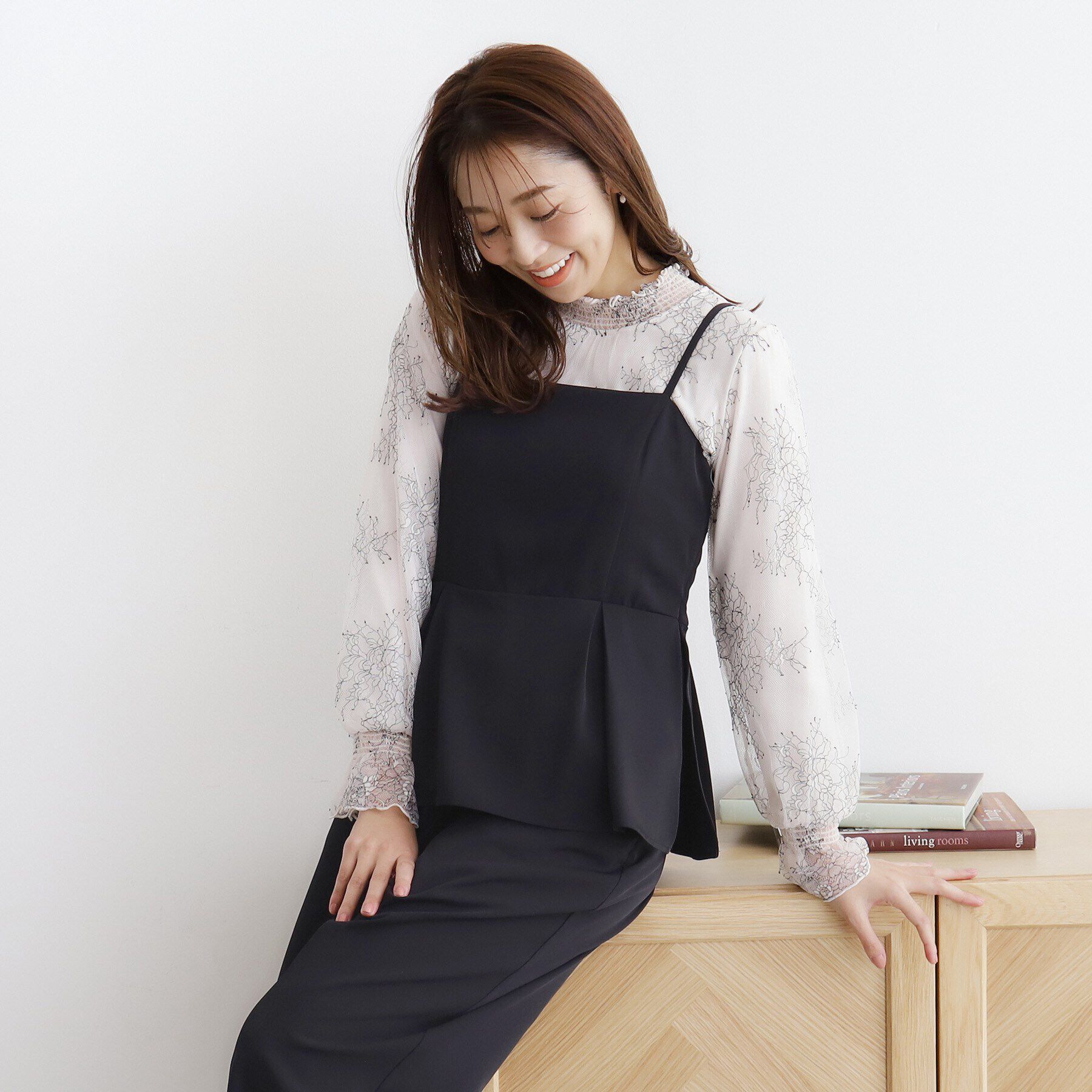 index「ペプラムレイヤードサロペット【洗濯機洗い可/イージーアイロン】」|オールインワン|