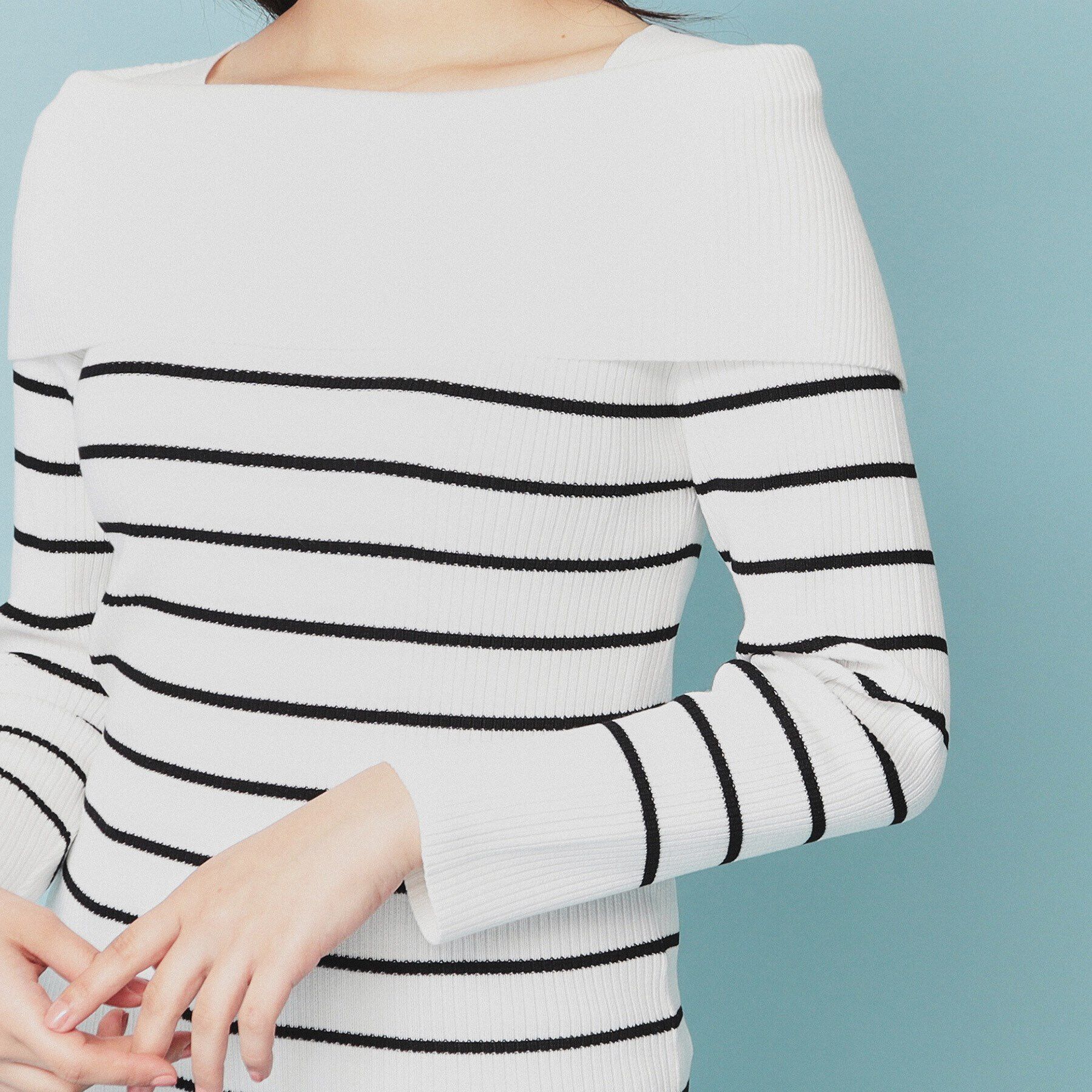 index「《美人百花掲載》オフショルダーリブニット【洗濯機洗い可/抗ピル】」|ニット・セーター|