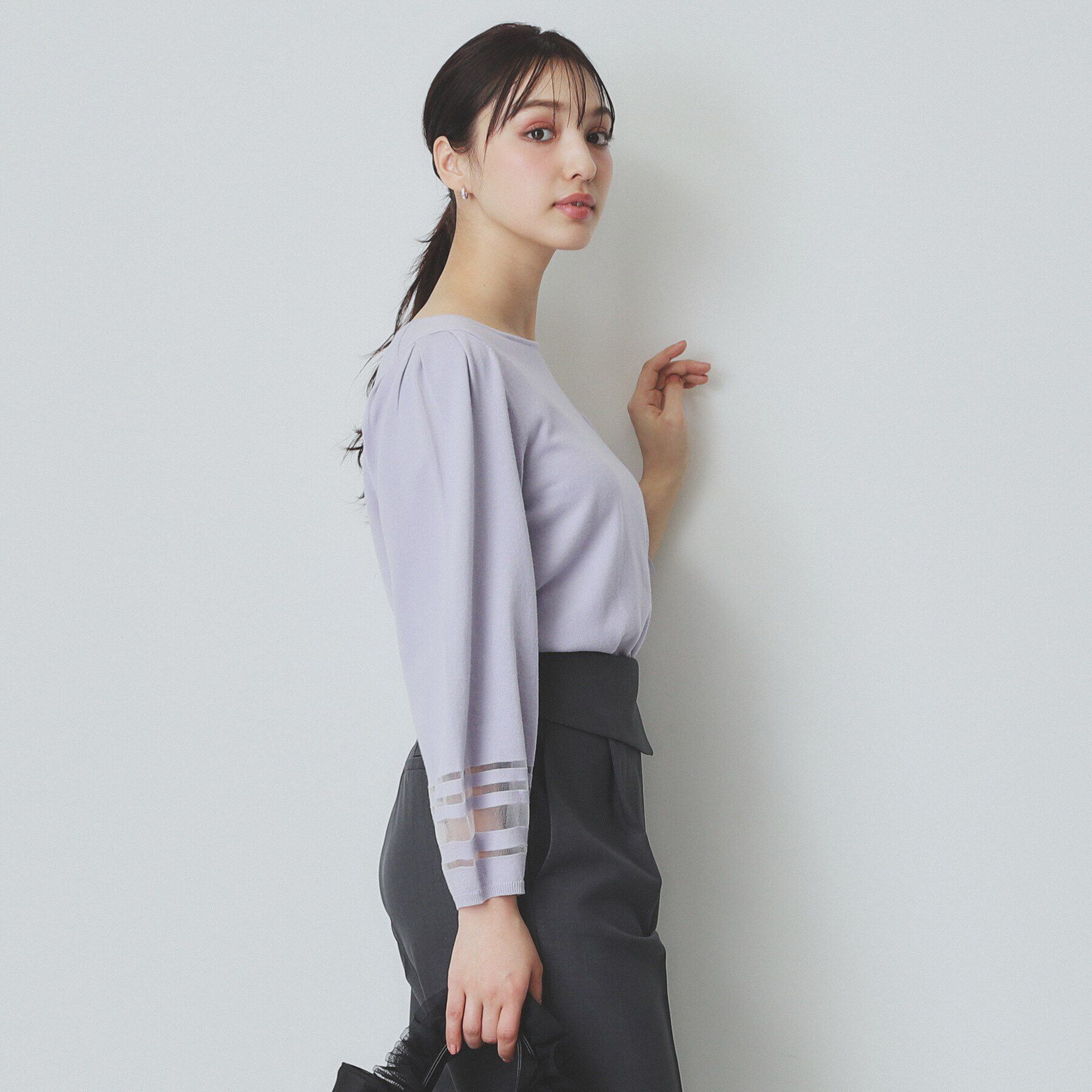 index「シアーラインパフスリーブニット【UV/洗濯機洗い可】」|ニット・セーター|