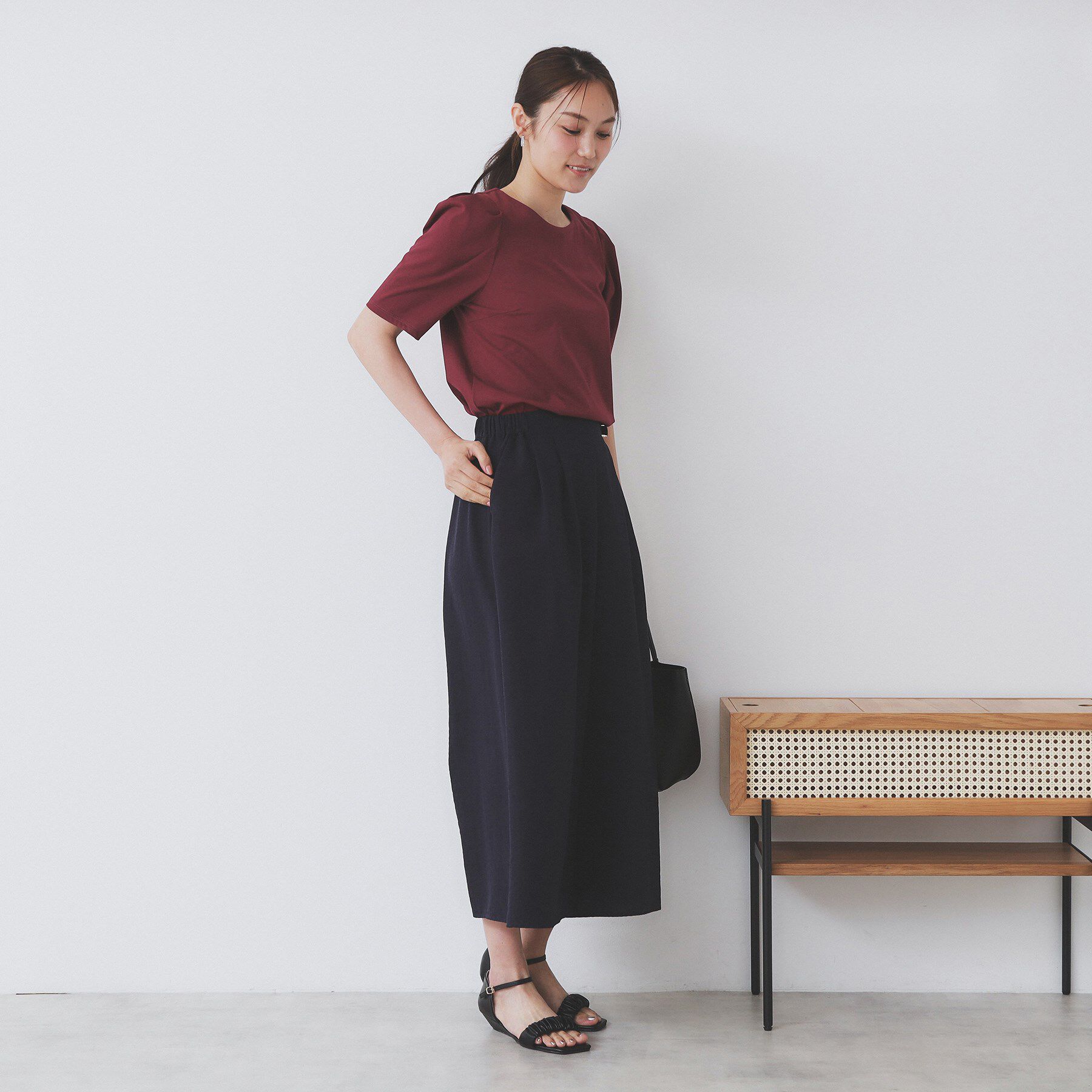 index「《7色展開/XS-LLサイズ》多機能タックスリーブトップス【汗ジミ防止/吸水速乾/接触冷感/UVケア」|Tシャツ・カットソー|