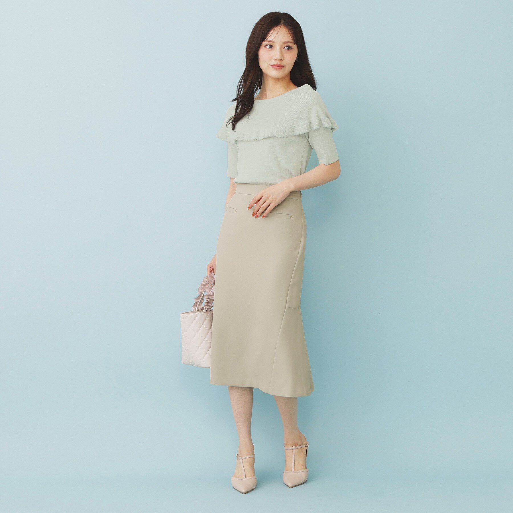 index「ファーフリルケープニット【洗濯機洗い可】」|ニット・セーター|