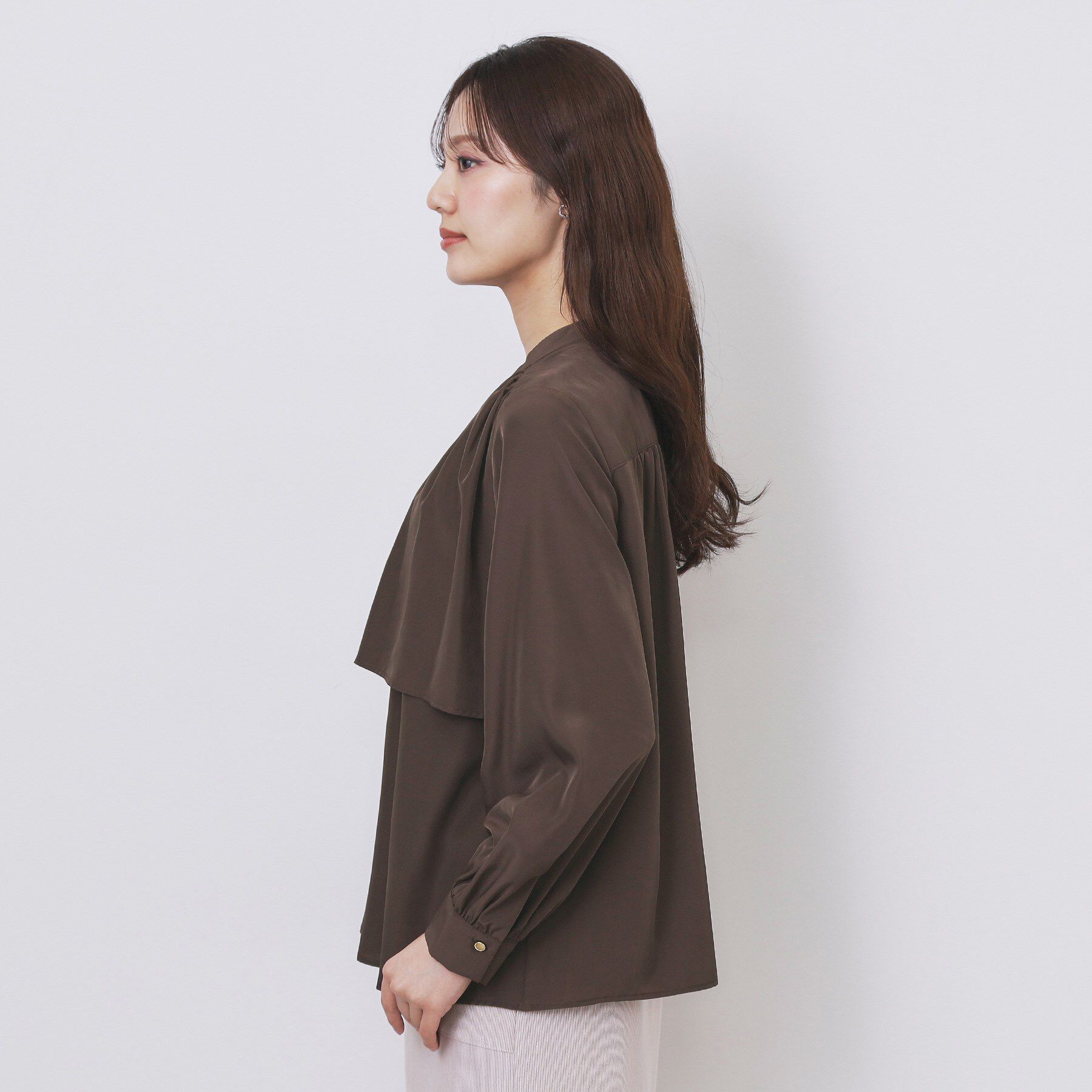 index「サテンバンドカラーブラウス【洗濯機OK/イージーアイロン】」|シャツ・ブラウス|