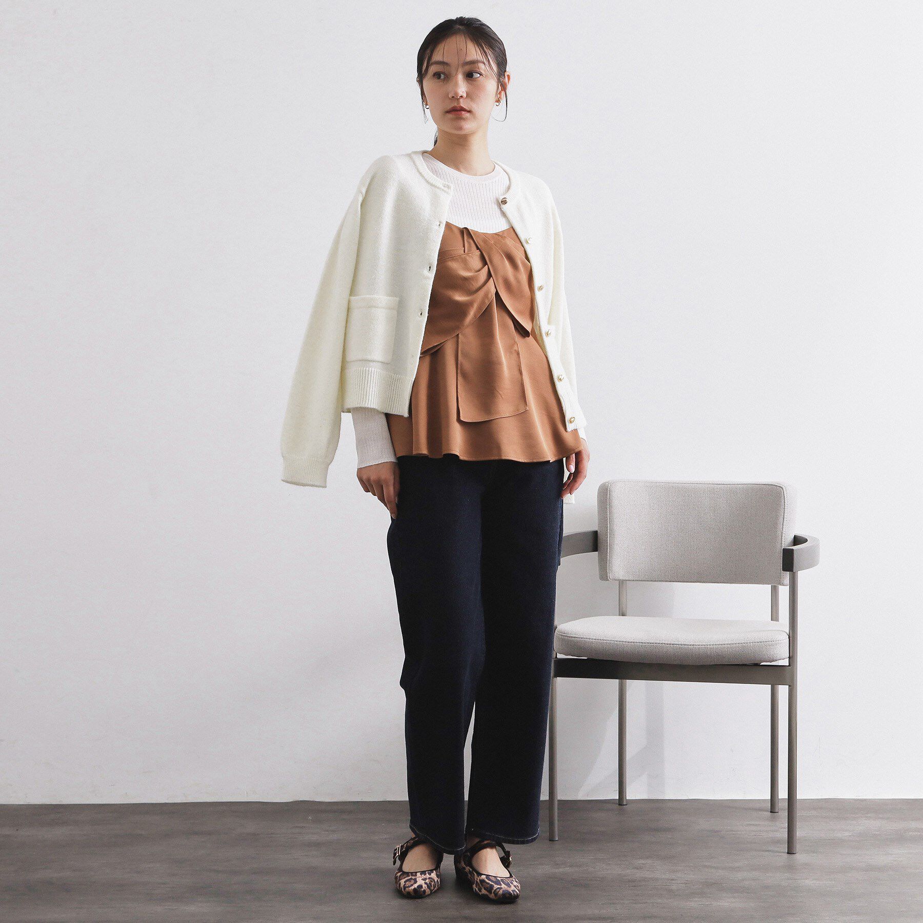 OPAQUE.CLIP「金ボタンラメニットカーディガン【洗濯機OK】」|カーディガン|