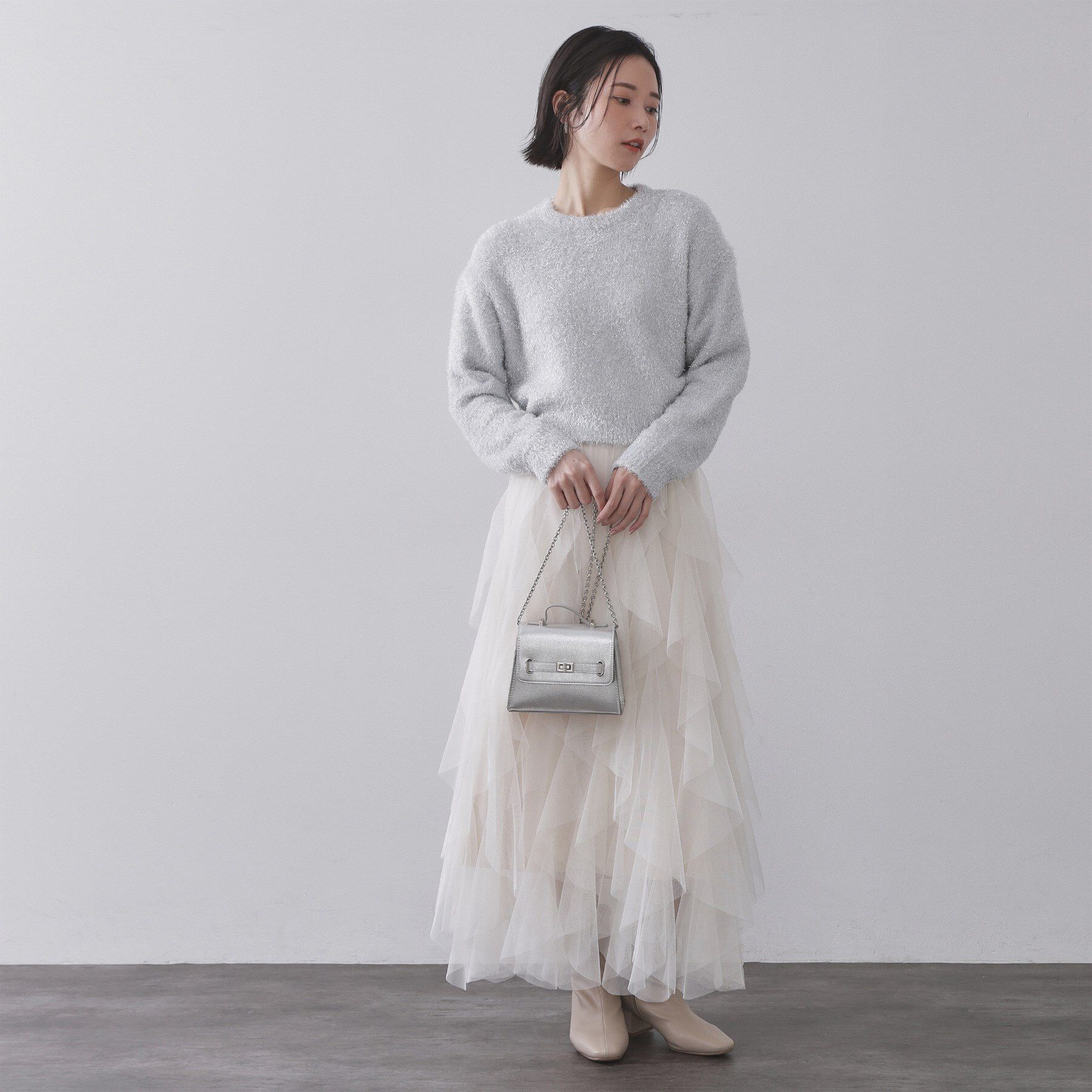 OPAQUE.CLIP「きらきらフェザーニット【洗濯機OK】」|ニット・セーター|