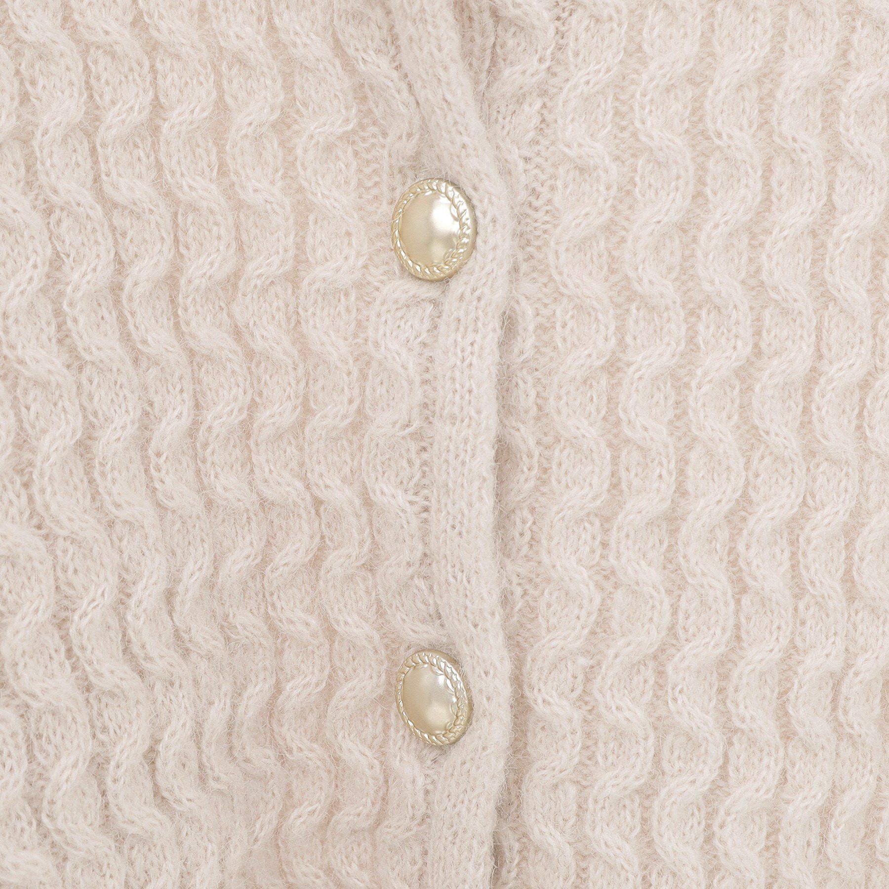 OPAQUE.CLIP「モヘヤタッチケーブル金ボタンカーディガン【洗濯機OK】」|カーディガン|