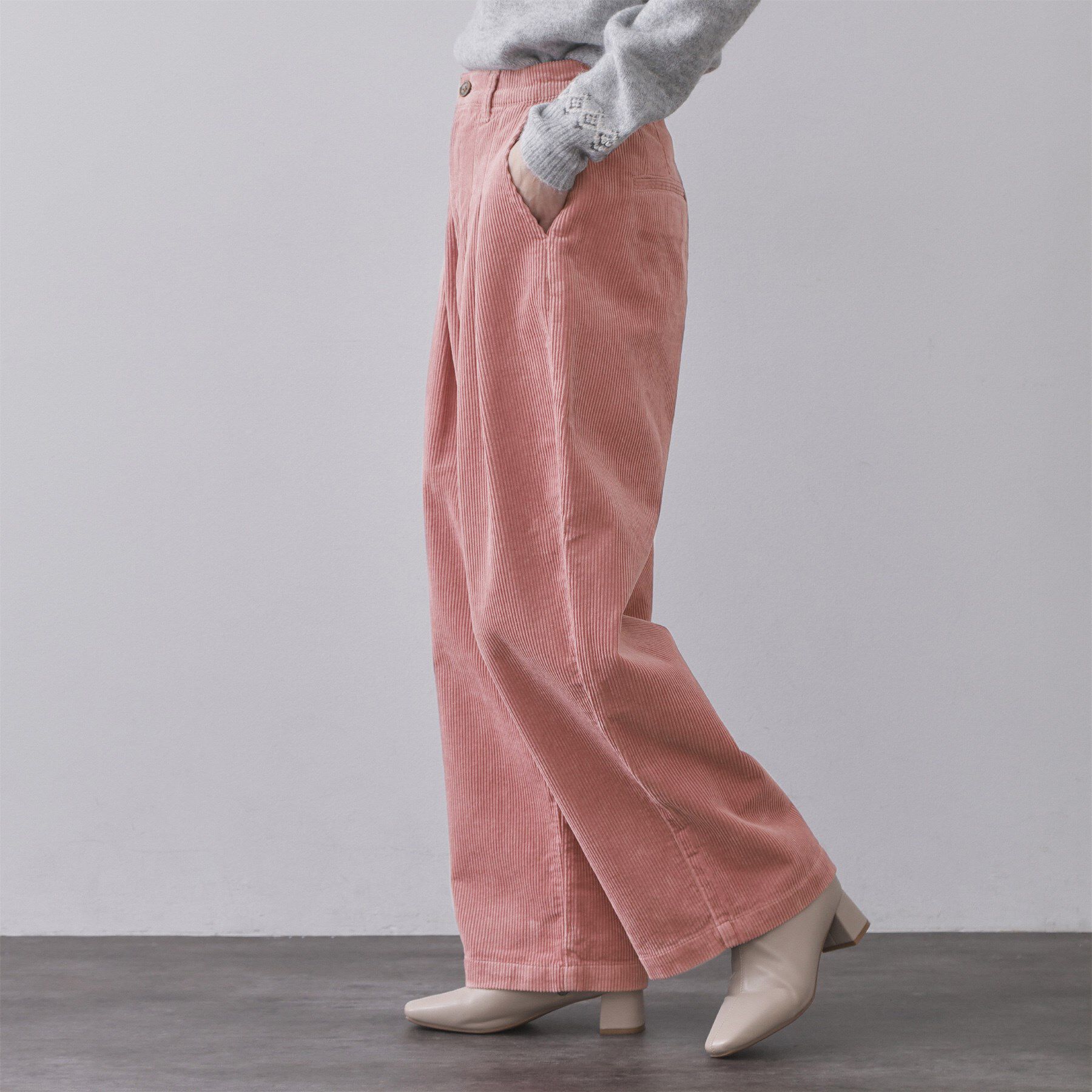 OPAQUE.CLIP「コーデュロイタックワイドパンツ【洗濯機OK】」|その他|