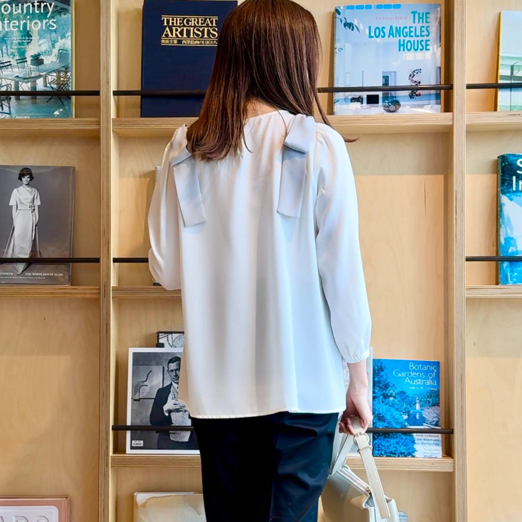 Couture broach「【フェミニン・通勤】肩リボンシフォンブラウス」|シャツ・ブラウス|