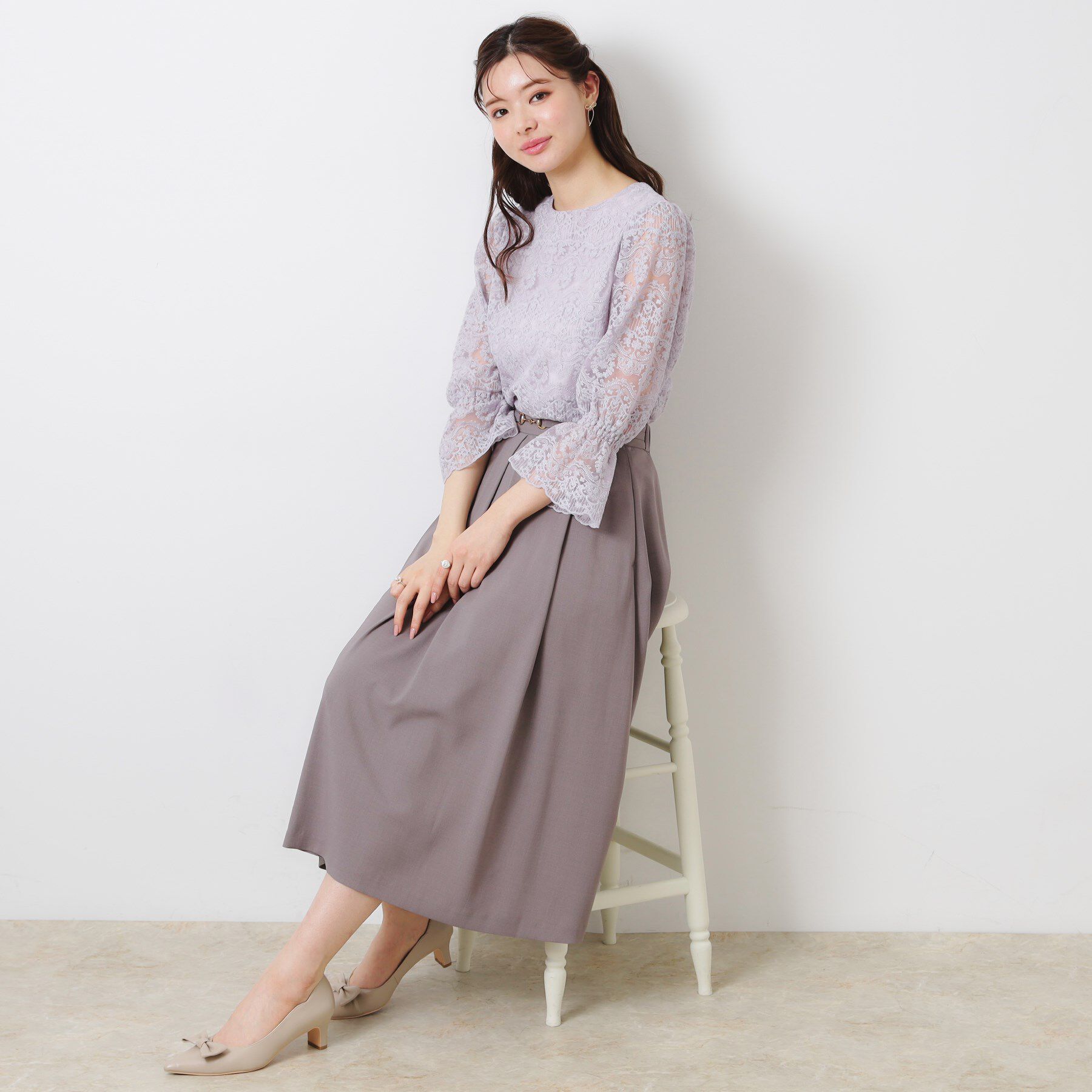 Couture broach「【一枚で着映える・華やか・通勤】エンブロチュール キャンディーズブラウス」|シャツ・ブラウス|