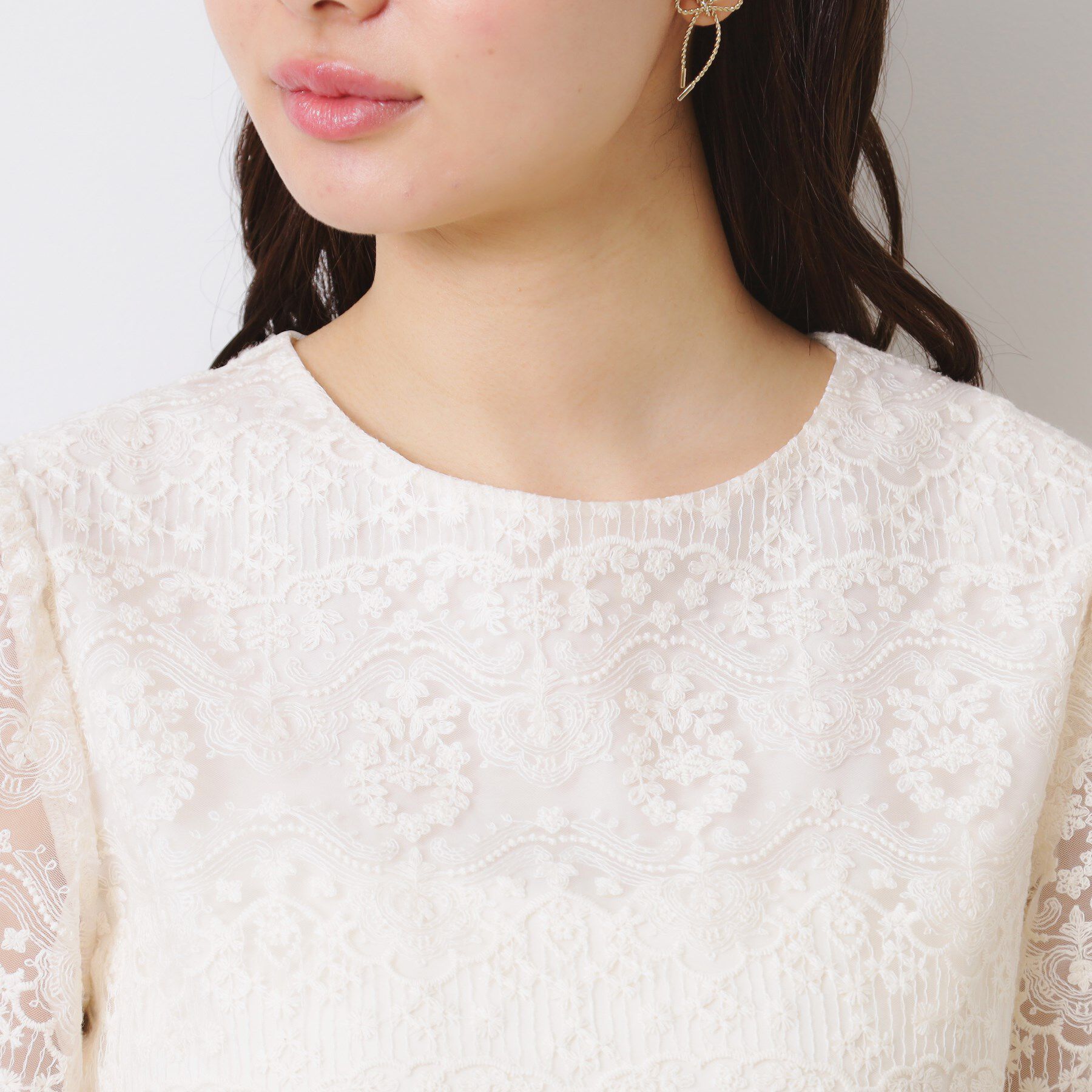 Couture broach「【一枚で着映える・華やか・通勤】エンブロチュール キャンディーズブラウス」|シャツ・ブラウス|