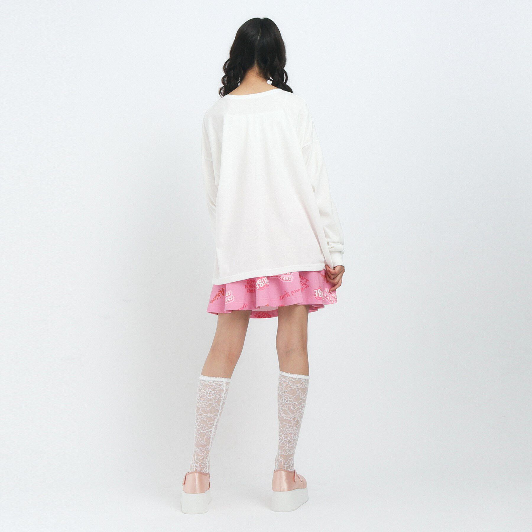 PINK-latte「【るーつくコラボ/ニコラ9月号掲載】総柄プリントフレアスカート」|スカート|