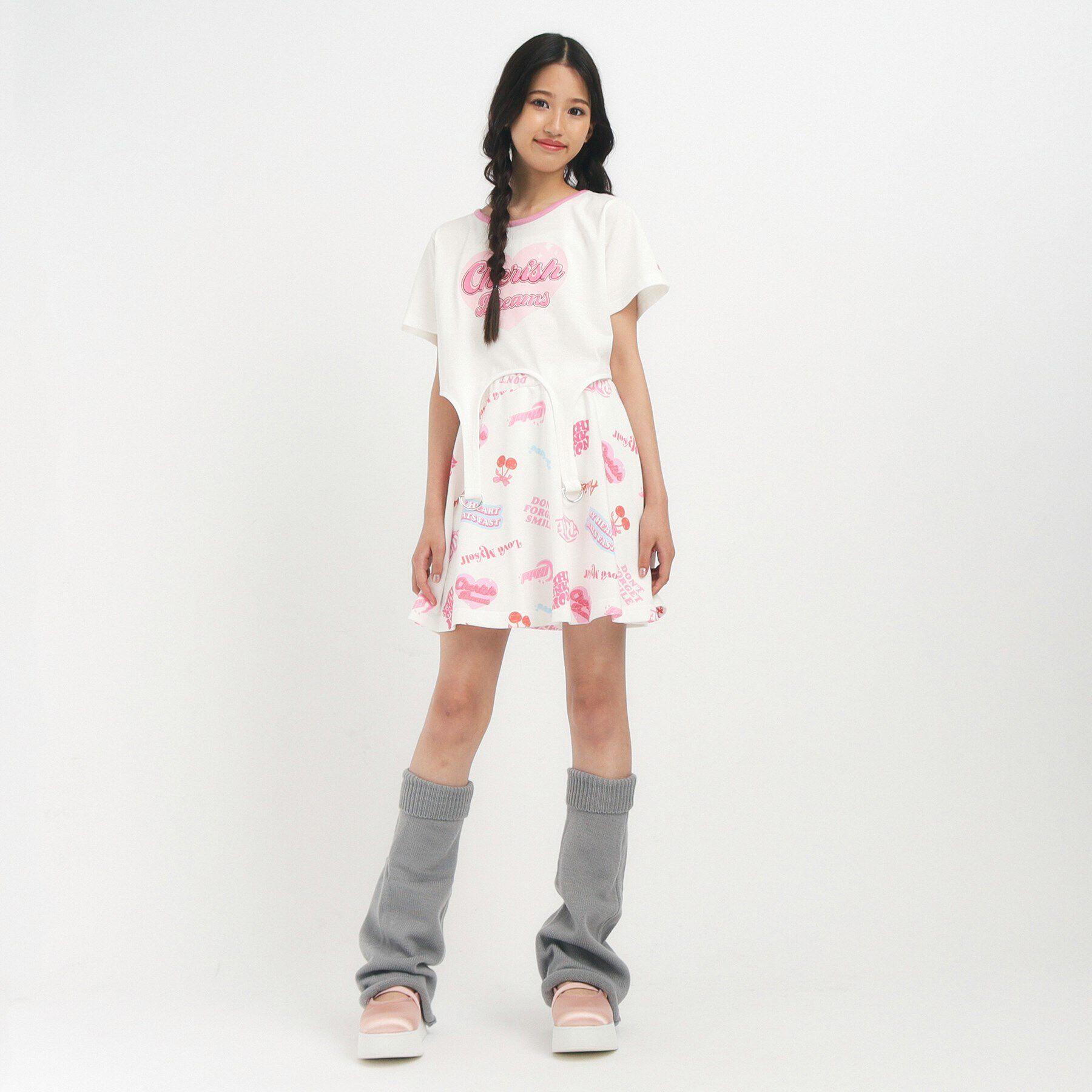 PINK-latte「【るーつくコラボ/ニコラ9月号掲載】総柄プリントフレアスカート」|スカート|