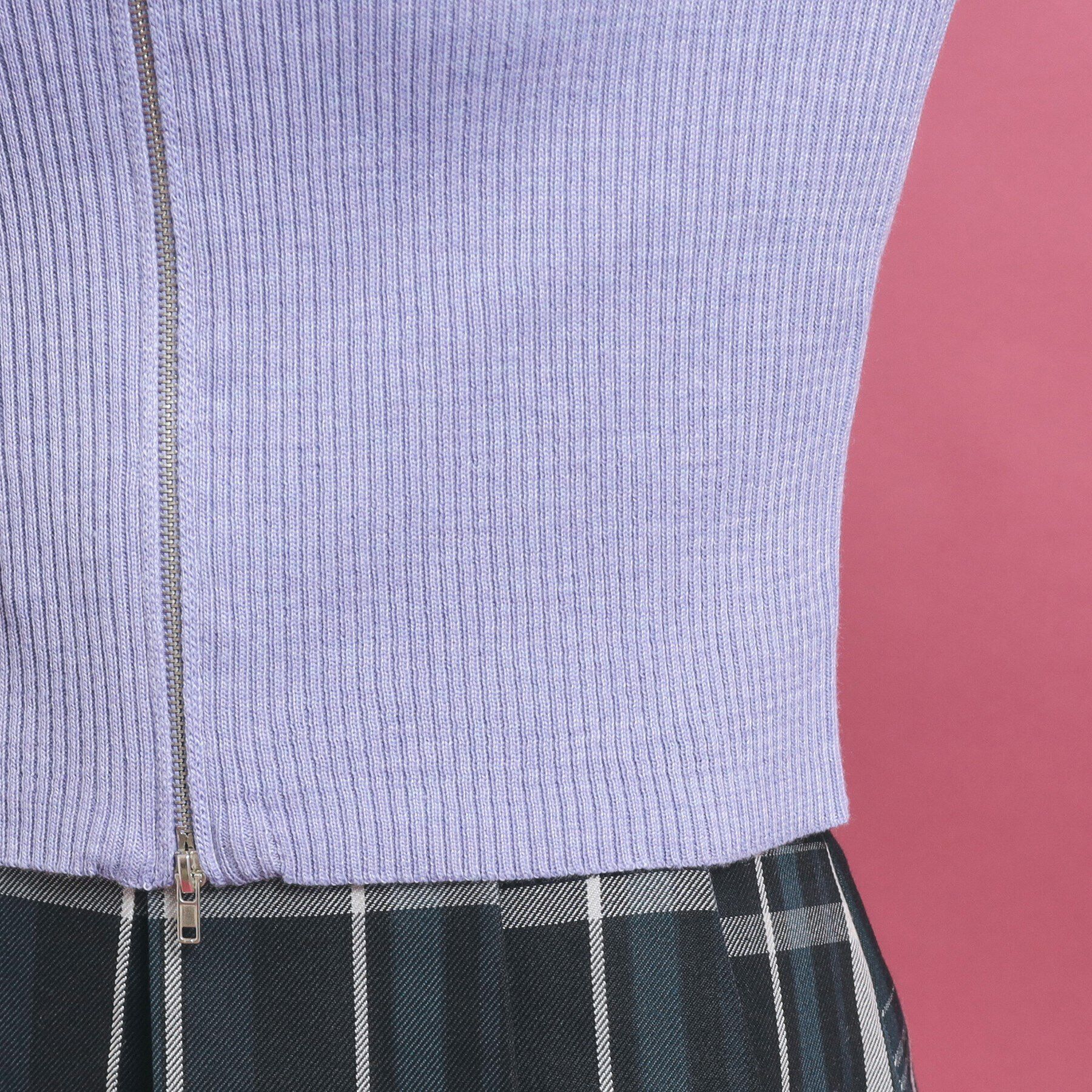 PINK-latte「【セットアップあり】ジップリブニット」|ニット・セーター|