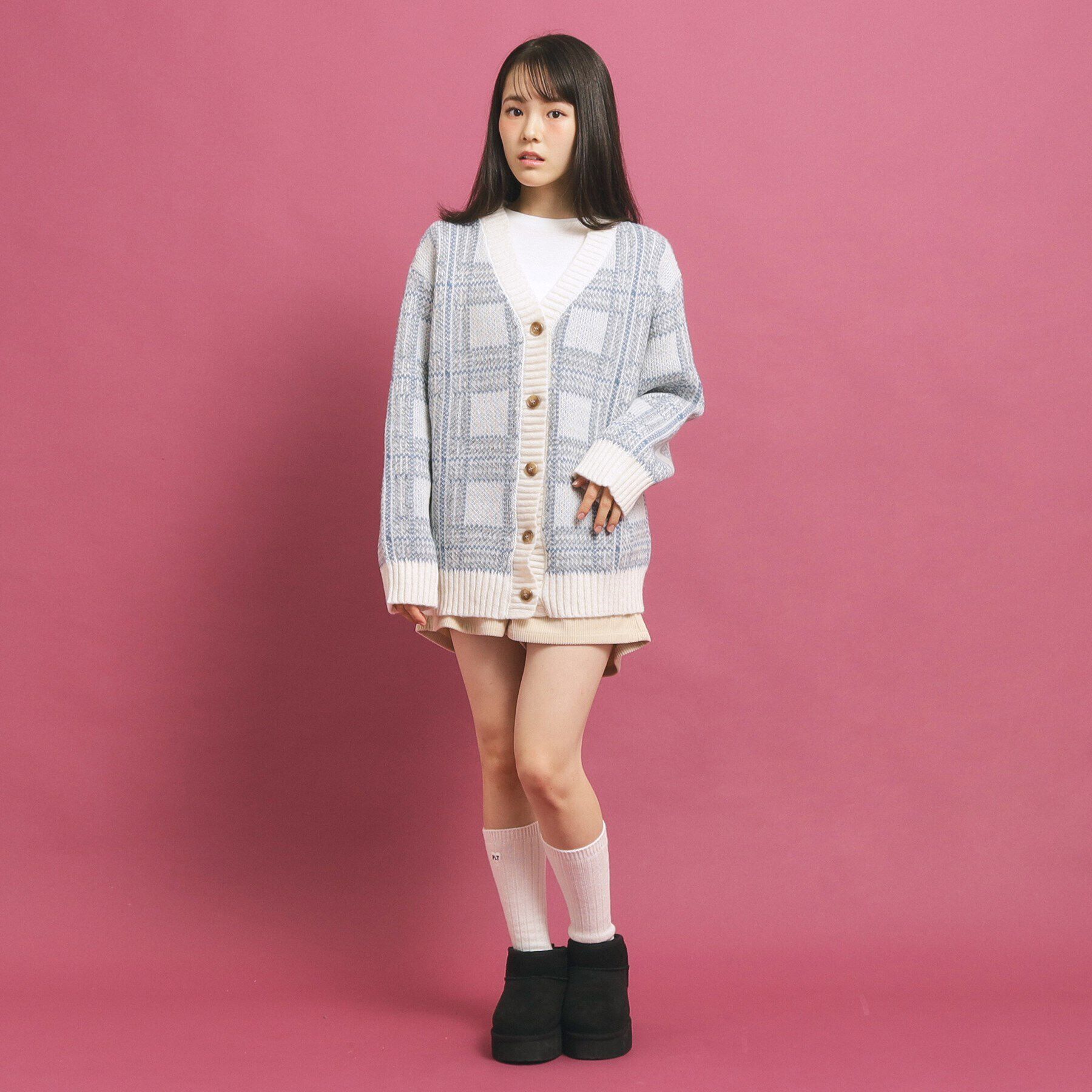 PINK-latte「モヘヤタッチニットカーディガン」|カーディガン|