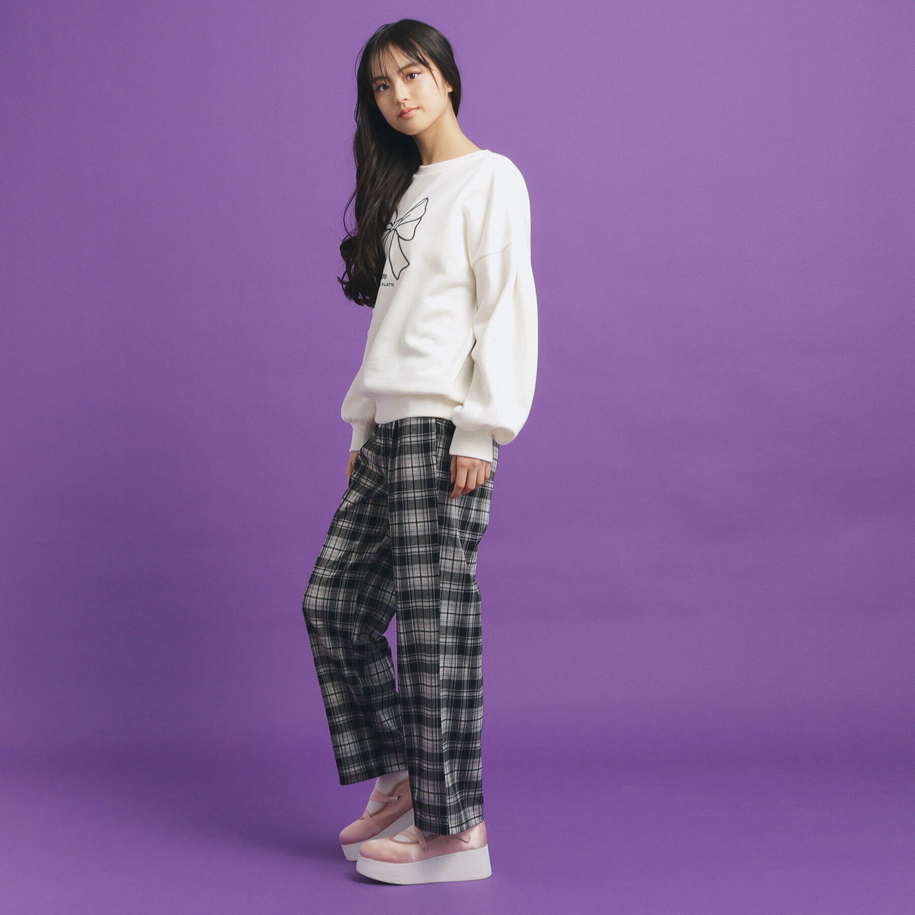 PINK-latte「リボン立体刺繍裏起毛プルオーバー」|その他|