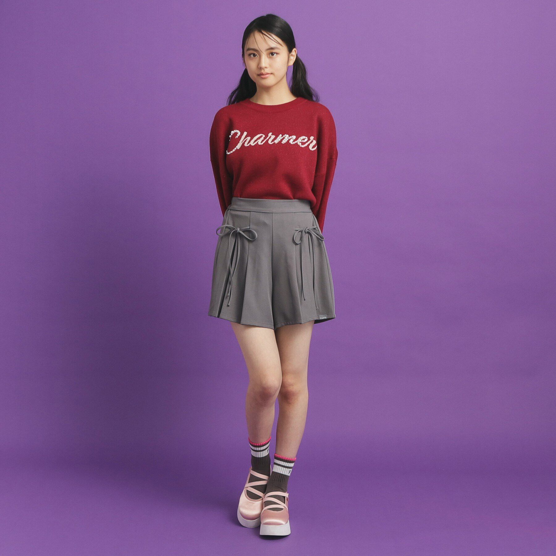 PINK-latte「リボンキュロットパンツ」|キュロット|