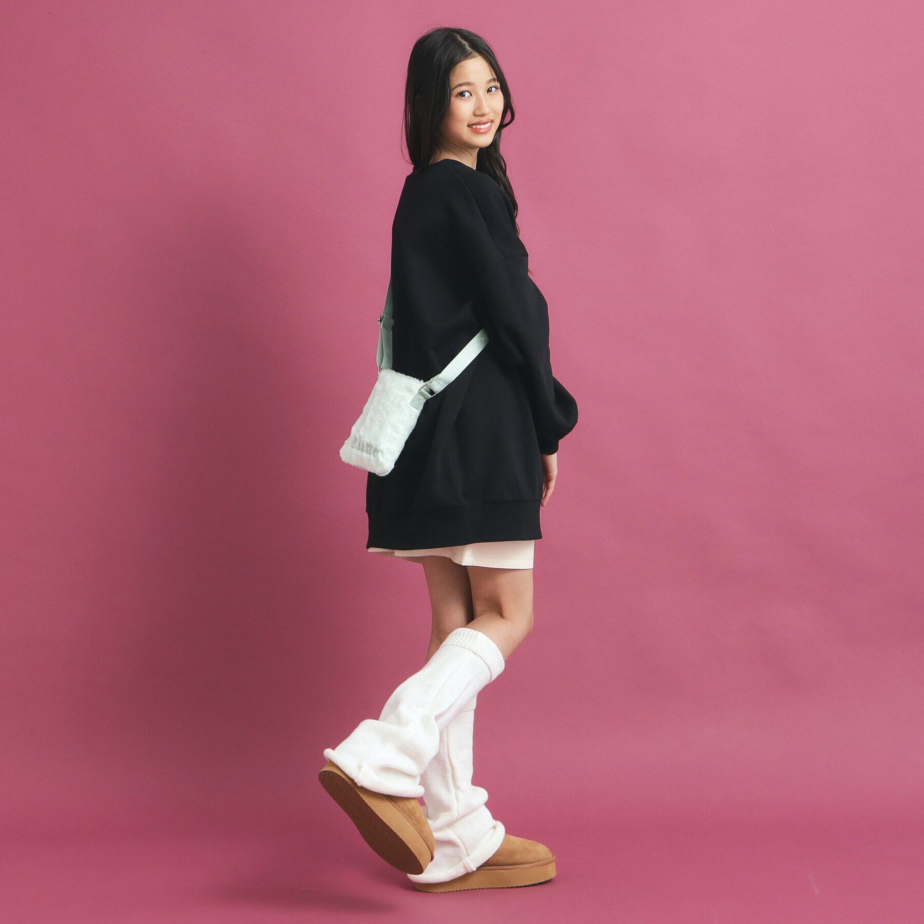 PINK-latte「タテ型ファーショルダー」|ショルダー・メッセンジャー|