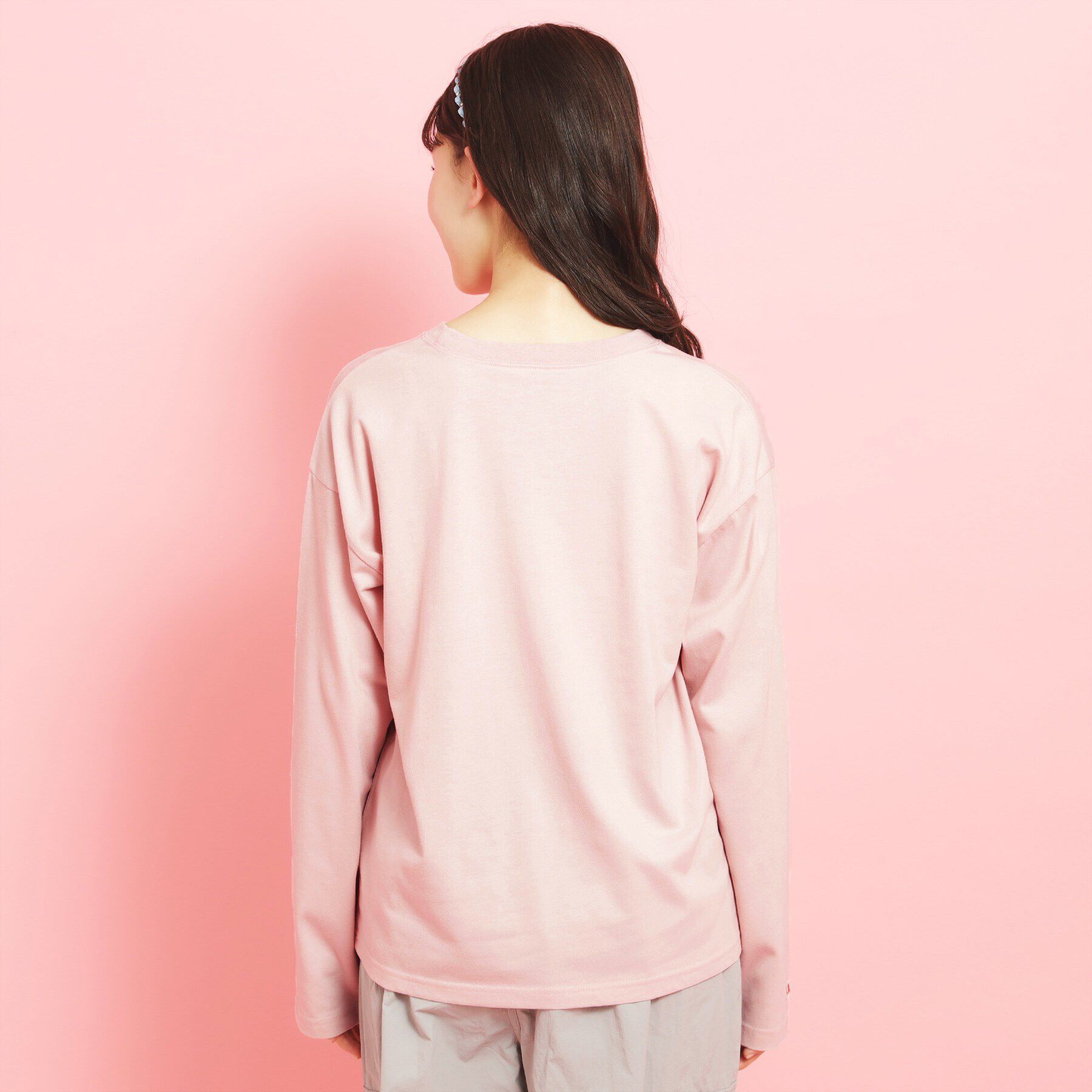 PINK-latte「カレッジフラワーロンT」|Tシャツ・カットソー|