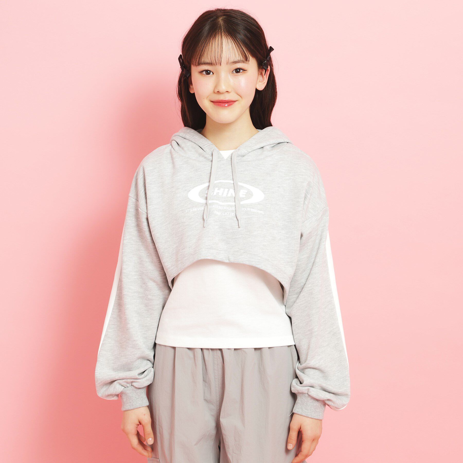 PINK-latte「【セットアイテム】裏毛短丈パーカ＋タンクトップ」|その他|