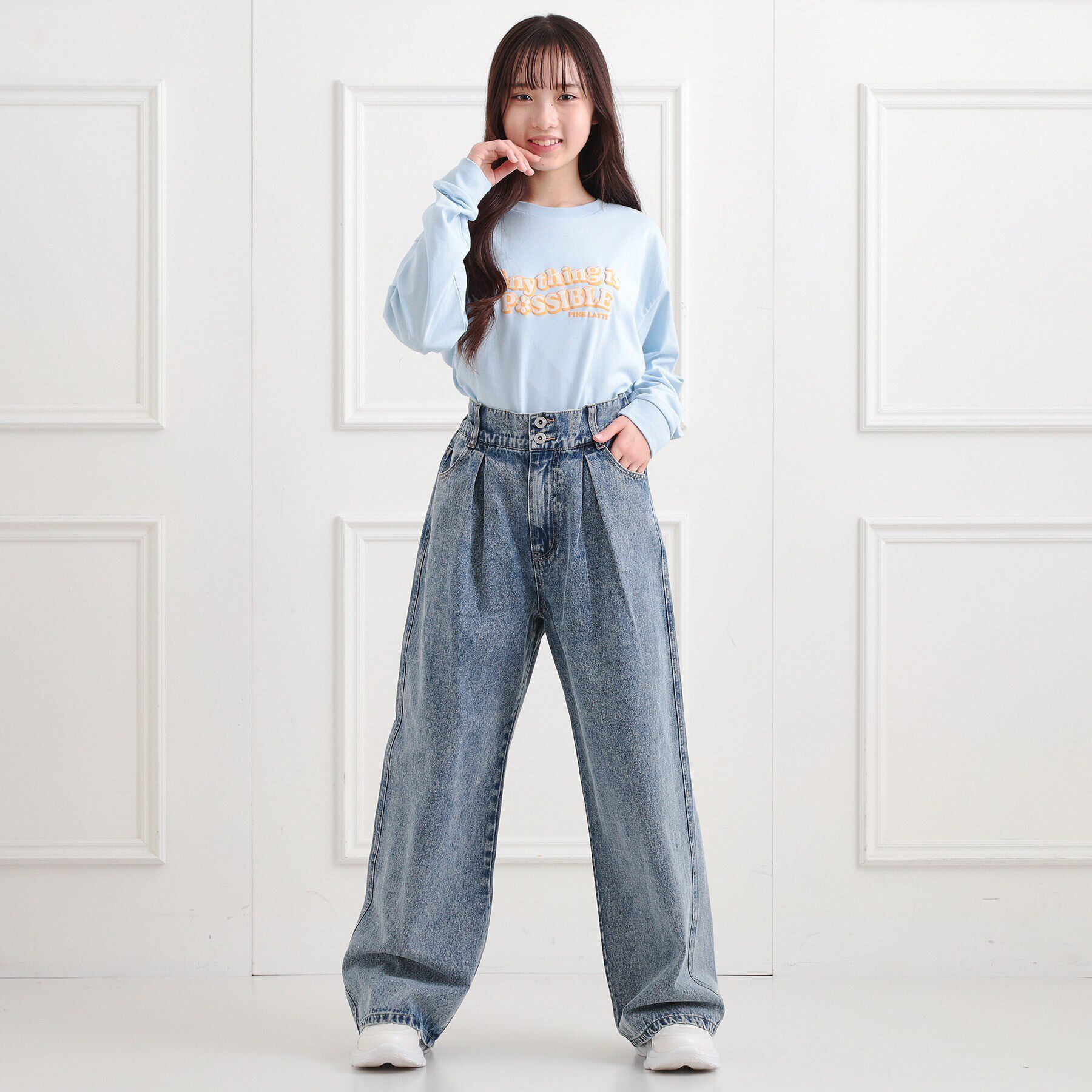 PINK-latte「タックワイドストレートデニム」|その他|